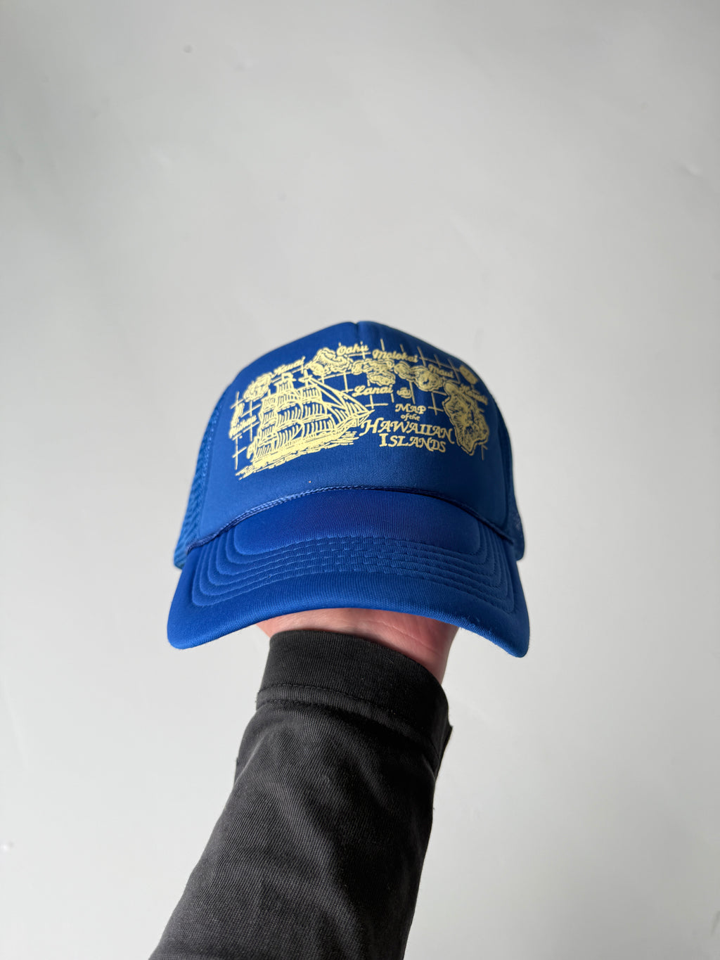 Blue Hawaiian Islands Tourist Vintage Foam and Mesh SnapBack Trucker Cap