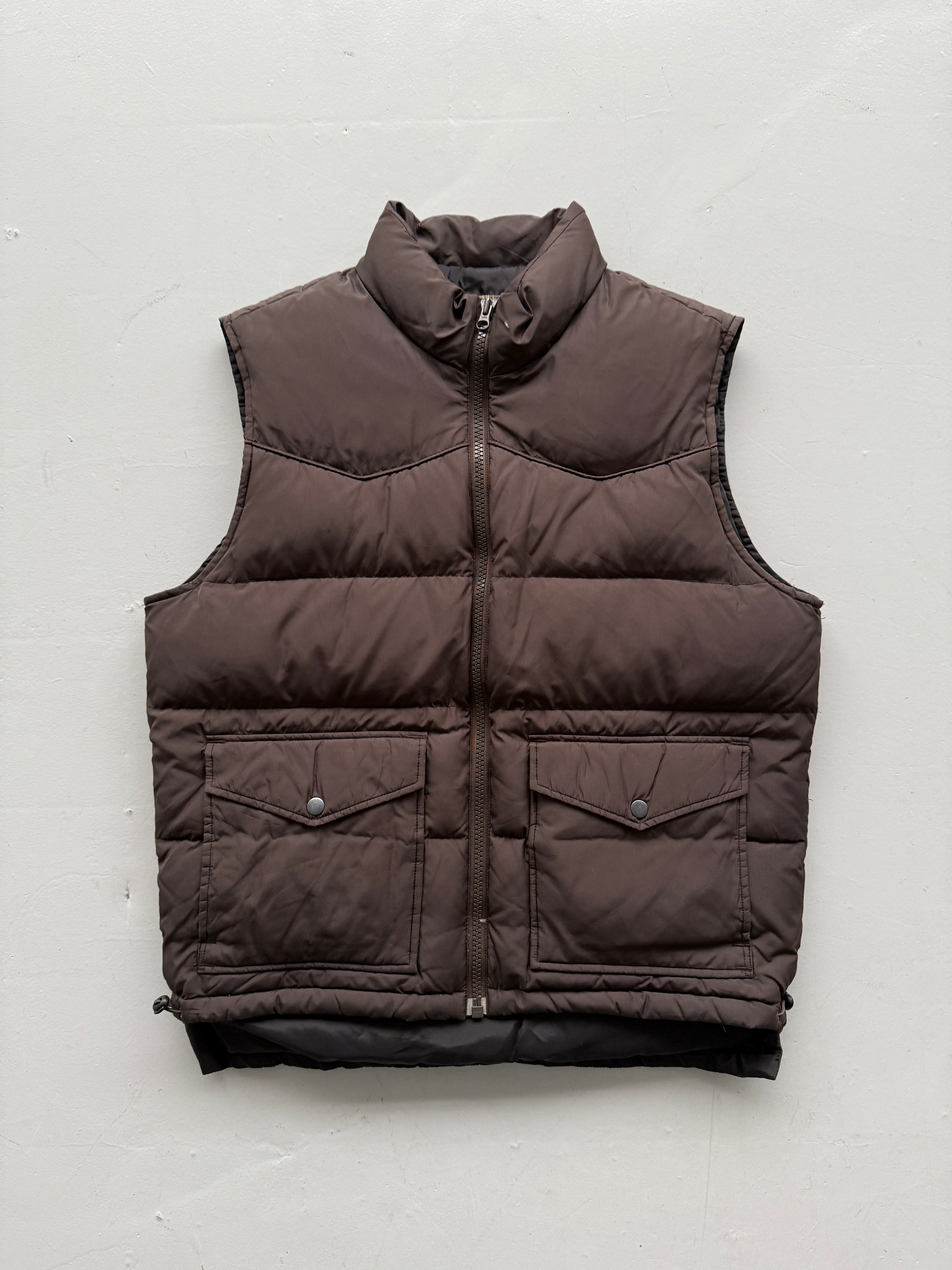 Brown Old Navy 00's Vintage Insulated Puffer Vest - Medium