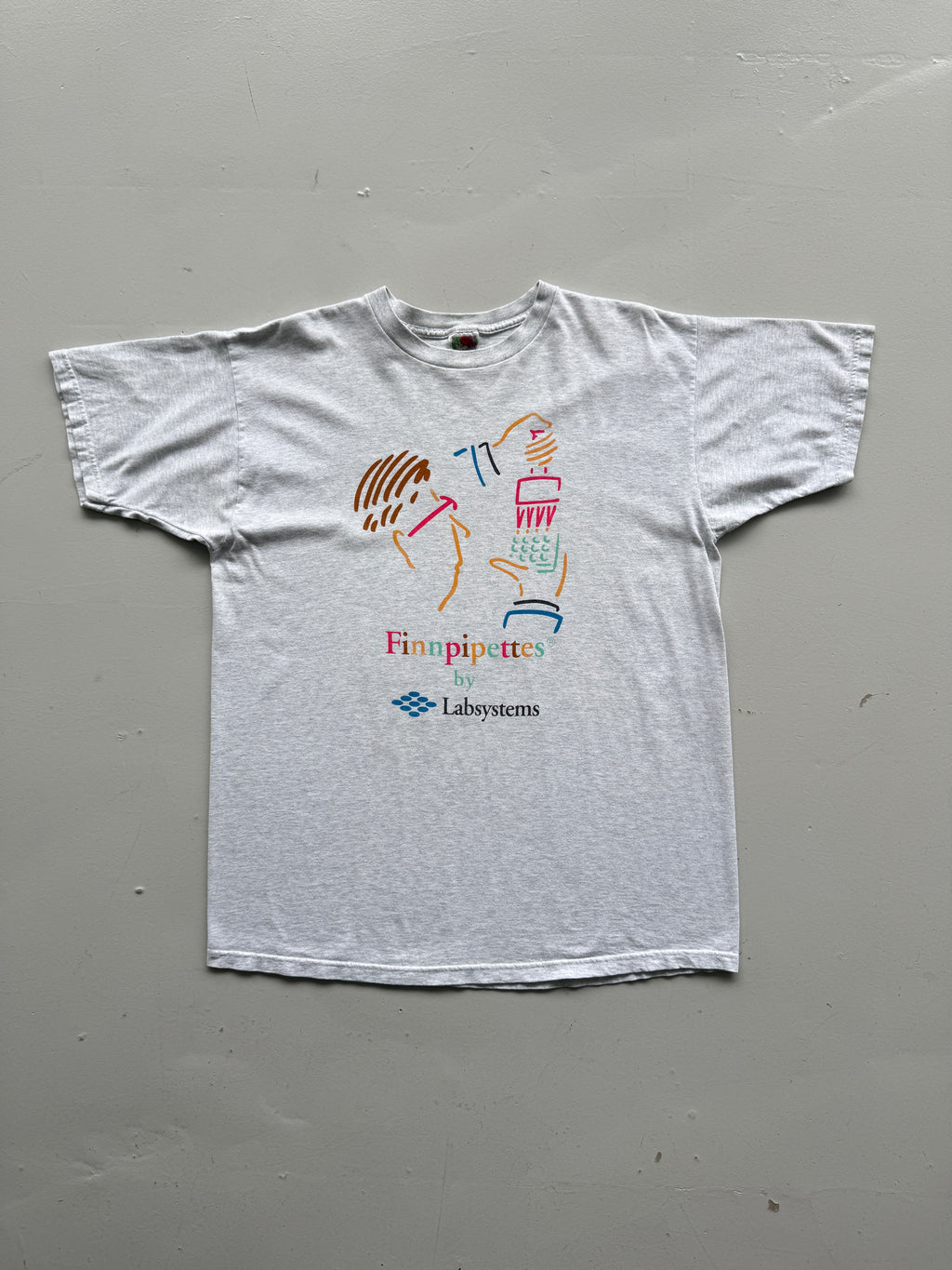 Grey Labsystems 00's Vintage Illustration Graphic T-Shirt - Large
