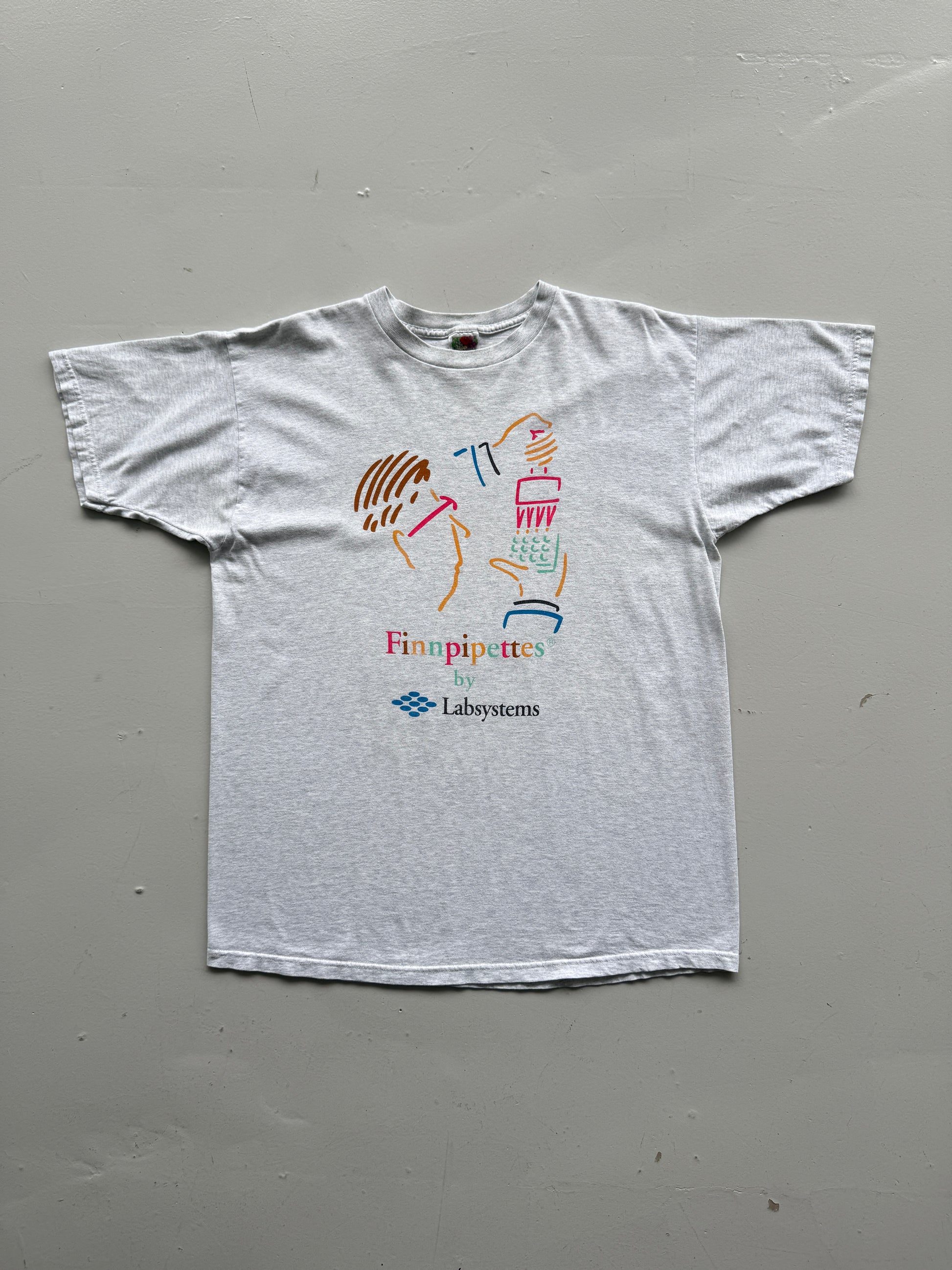 Grey Labsystems 00's Vintage Illustration Graphic T-Shirt - Large