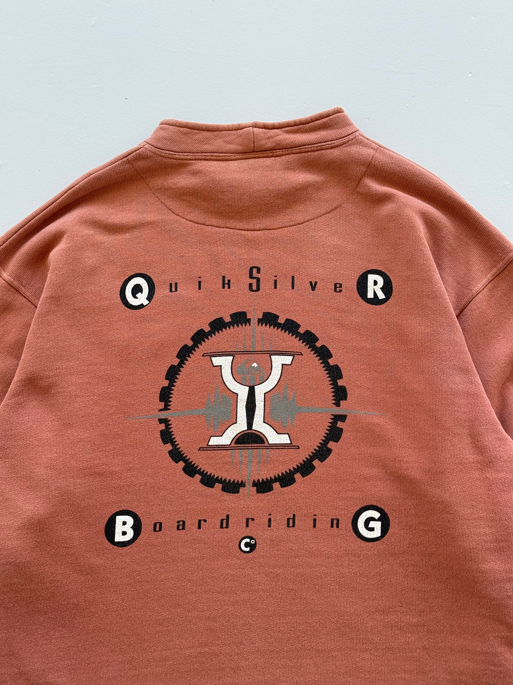 Orange Quiksilver 90's Vintage Surfer Graphic Sweatshirt Jumper- Large