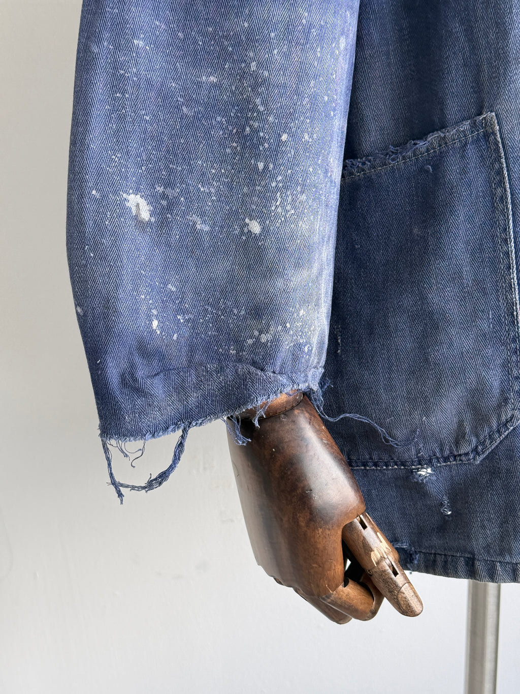 Thrashed Blue French Vintage Workwear Chore Jacket CH371 - XL