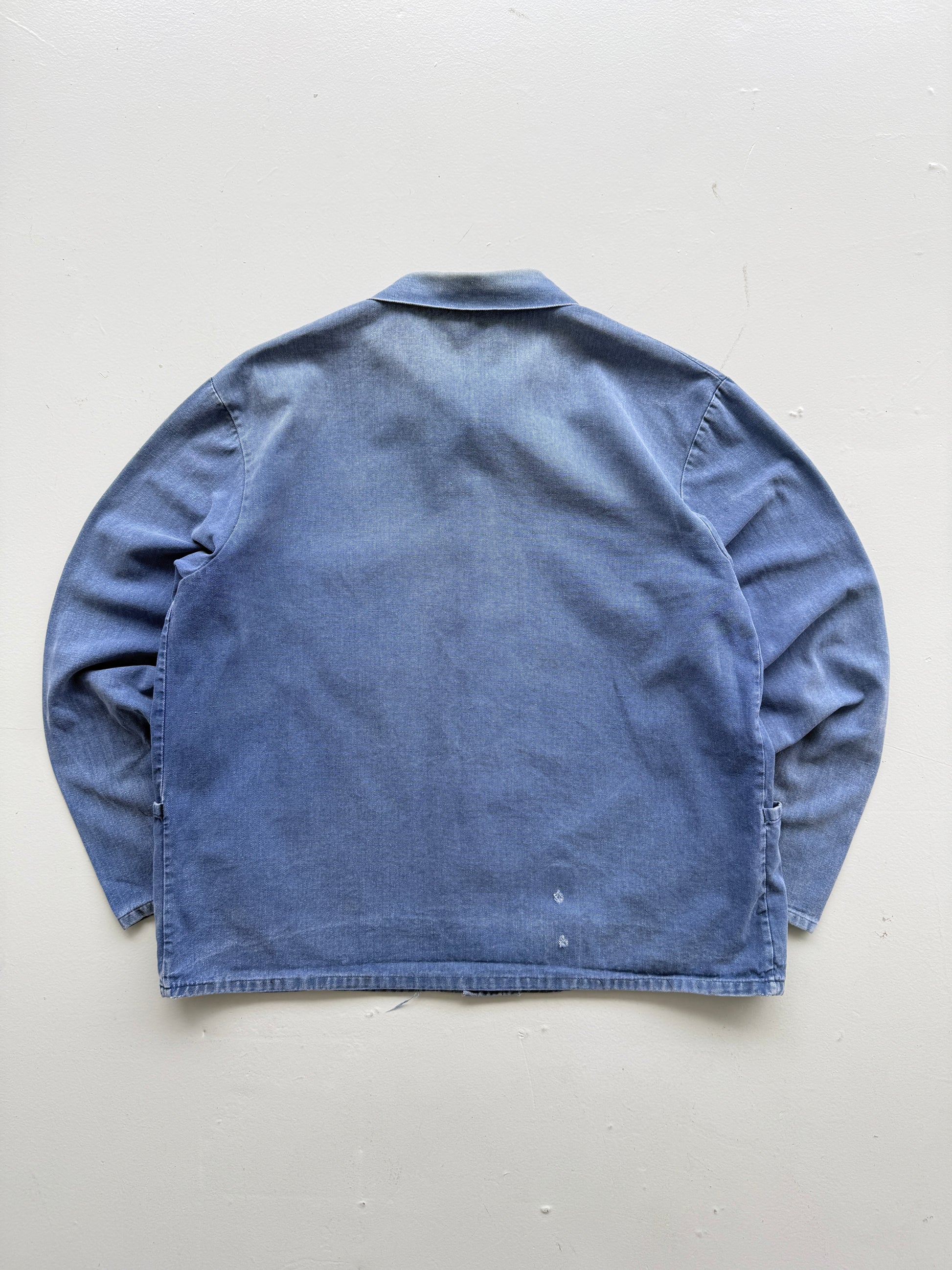 Faded Blue French 60s/70s Vintage Workwear Chore Jacket CH383 - Small