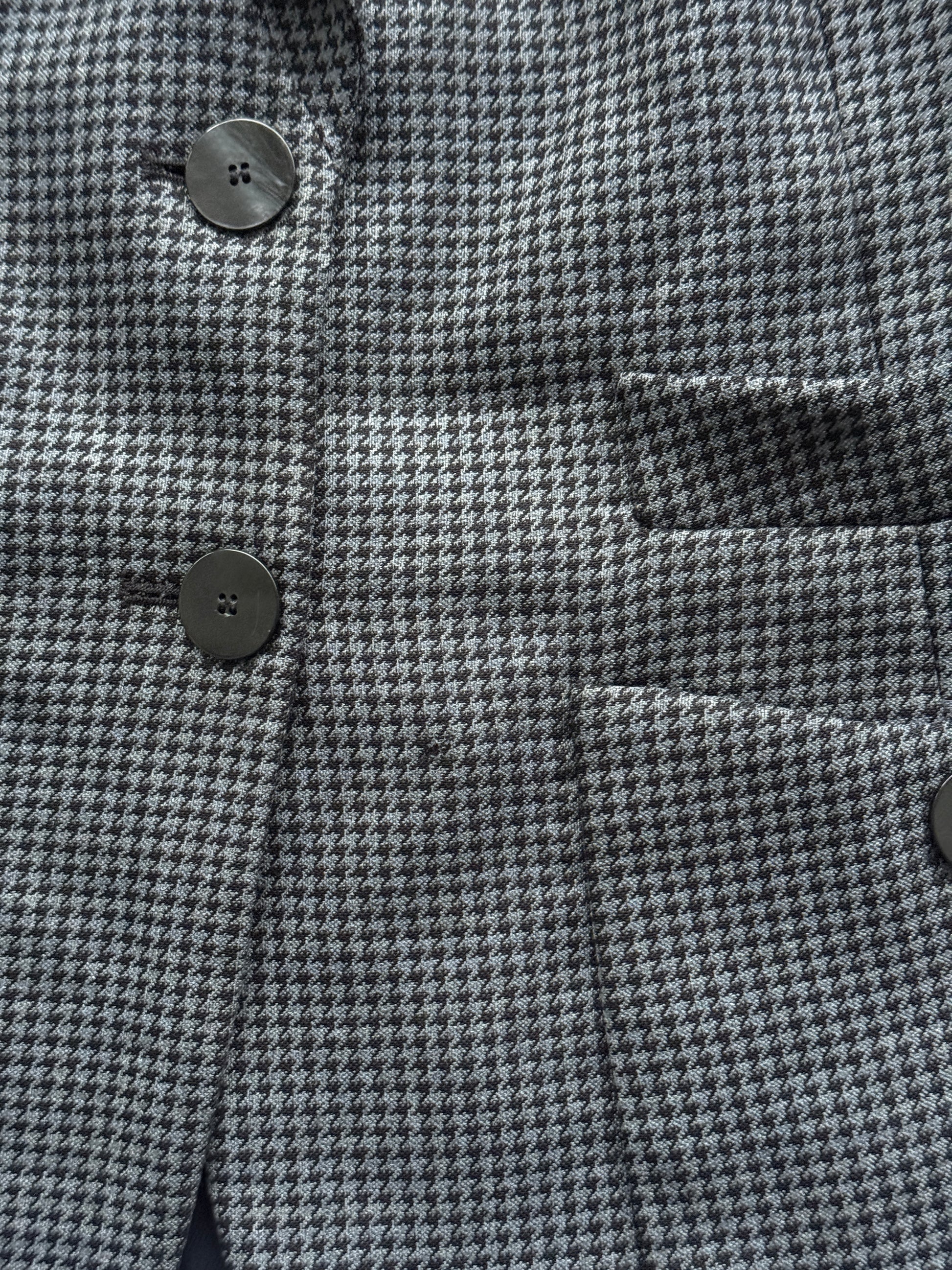 Navy Blue Emporio Armani 90's Vintage Check Blazer - UK 10