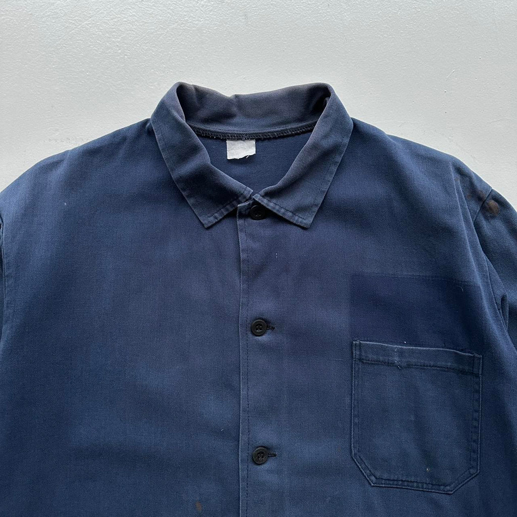Faded Blue French Workwear 90’s Vintage Chore Jacket CH021 - Large