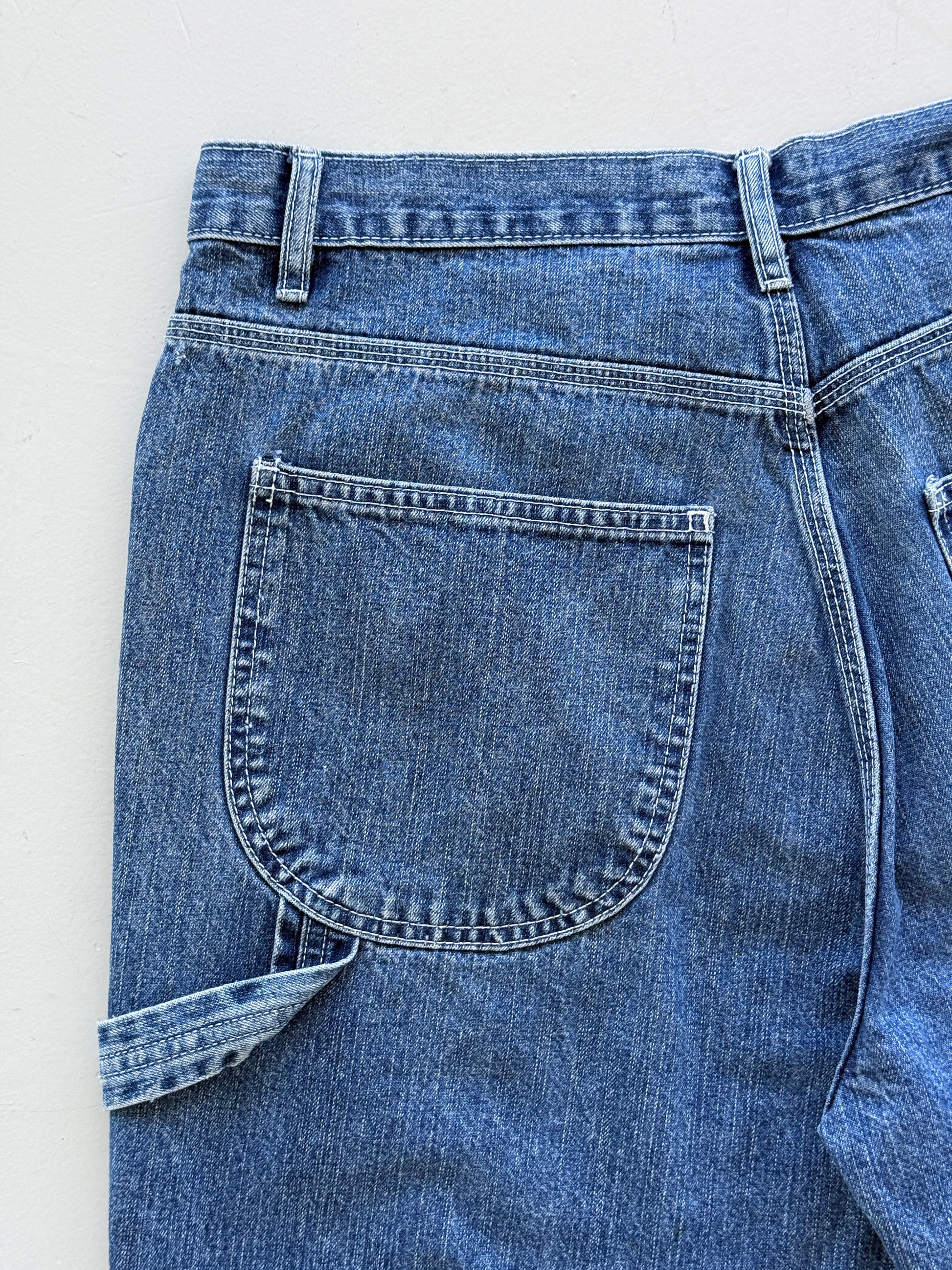 Mid Blue Sonoma 00's Vintage Baggy Carpenter Denim Shorts - W32 x L9