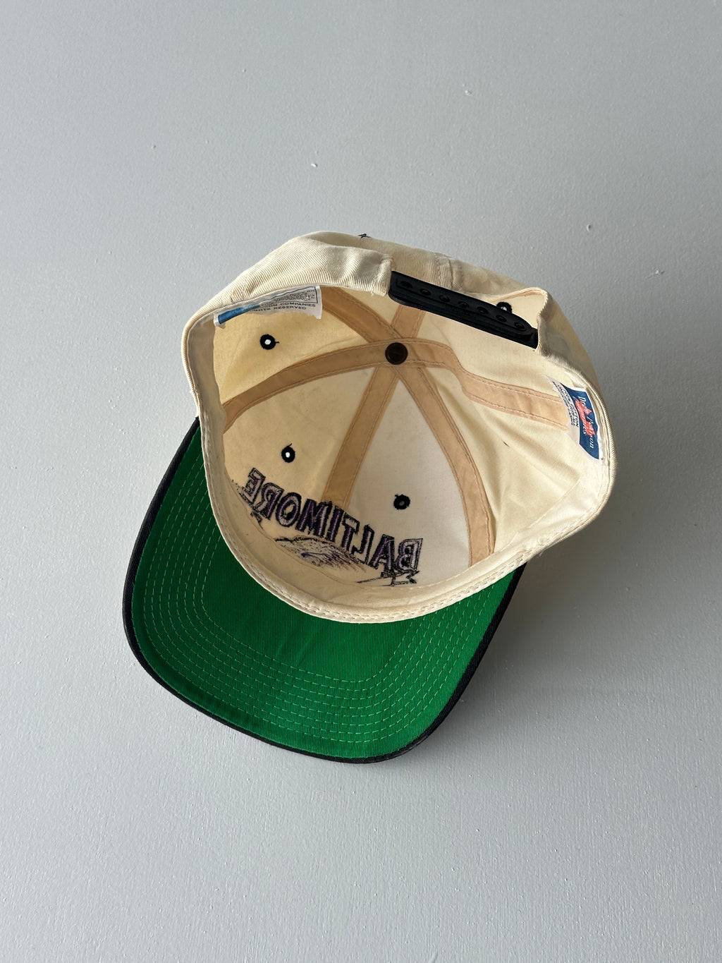 Cream / Black Baltimore Ravens 90's Vintage SnapBack Trucker Cap