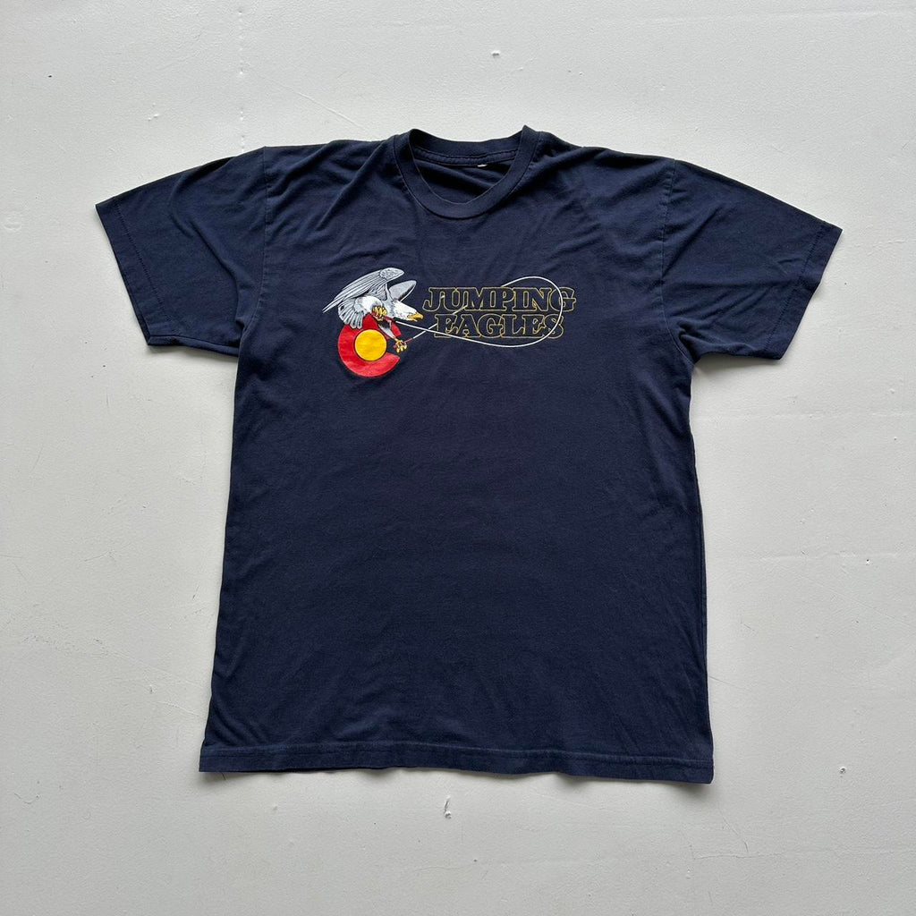 Navy Blue Jumping Eagles 90s Vintage T-shirt - Medium