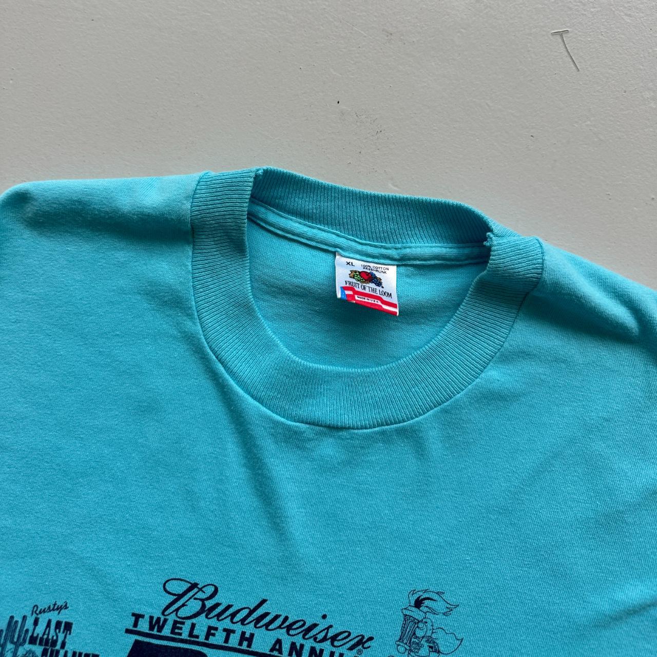 Blue Olympic Bars Drinking 90s Vintage T-shirt - Large