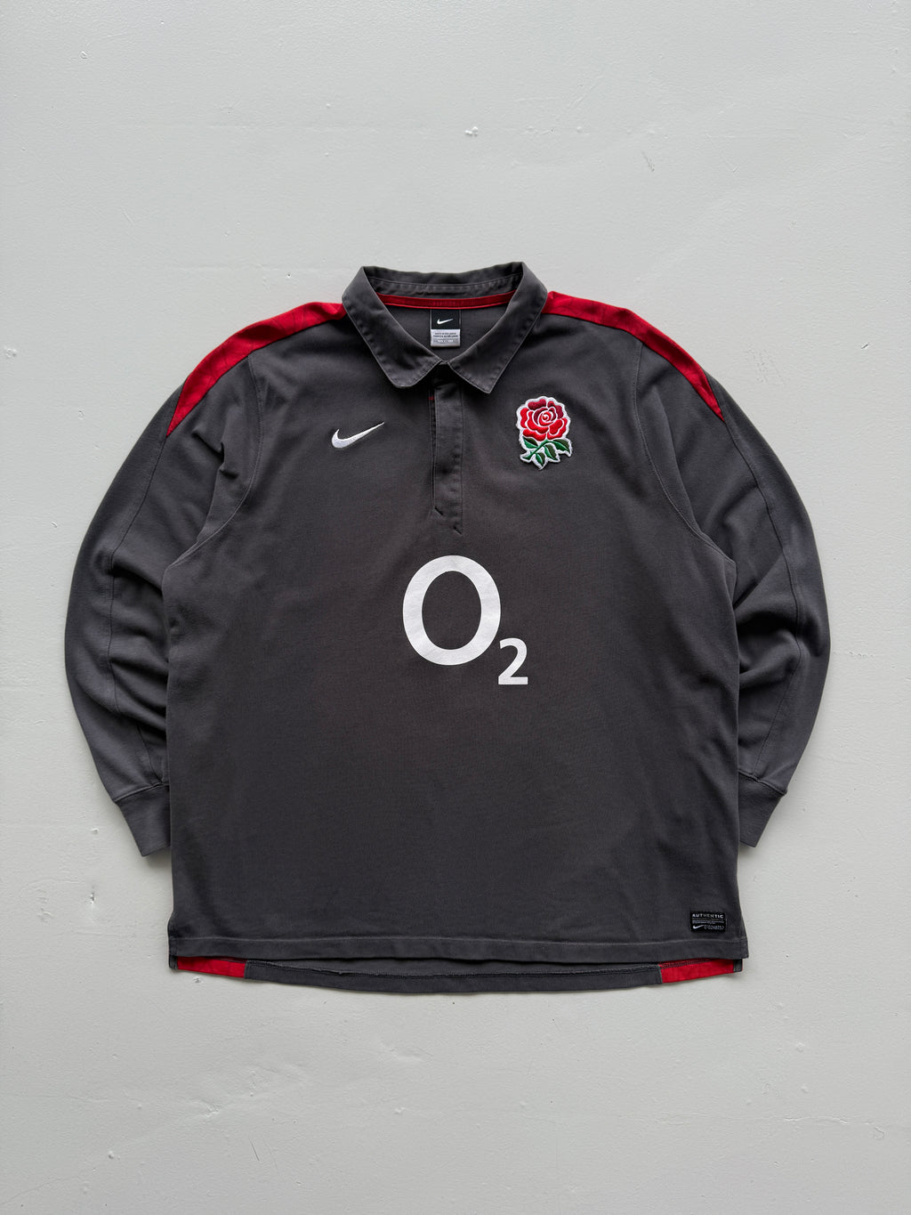 Nike England O2 03/04 Away Long Sleeve Rugby Polo Jersey - XL