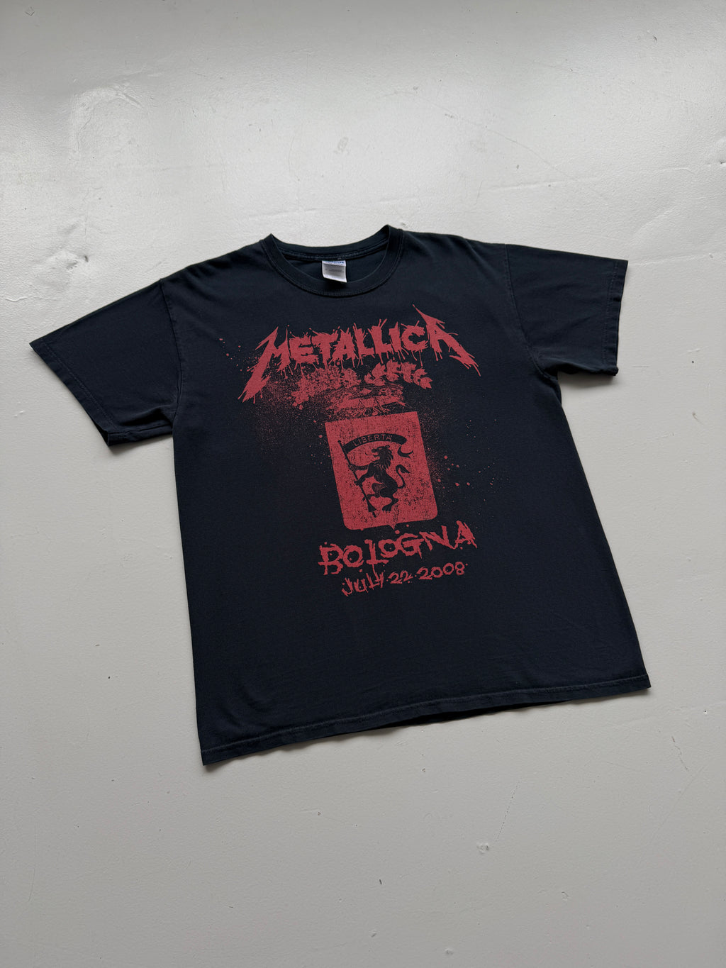 Black Metallica Bologna 2008 Vintage Band Graphic T-Shirt - Medium