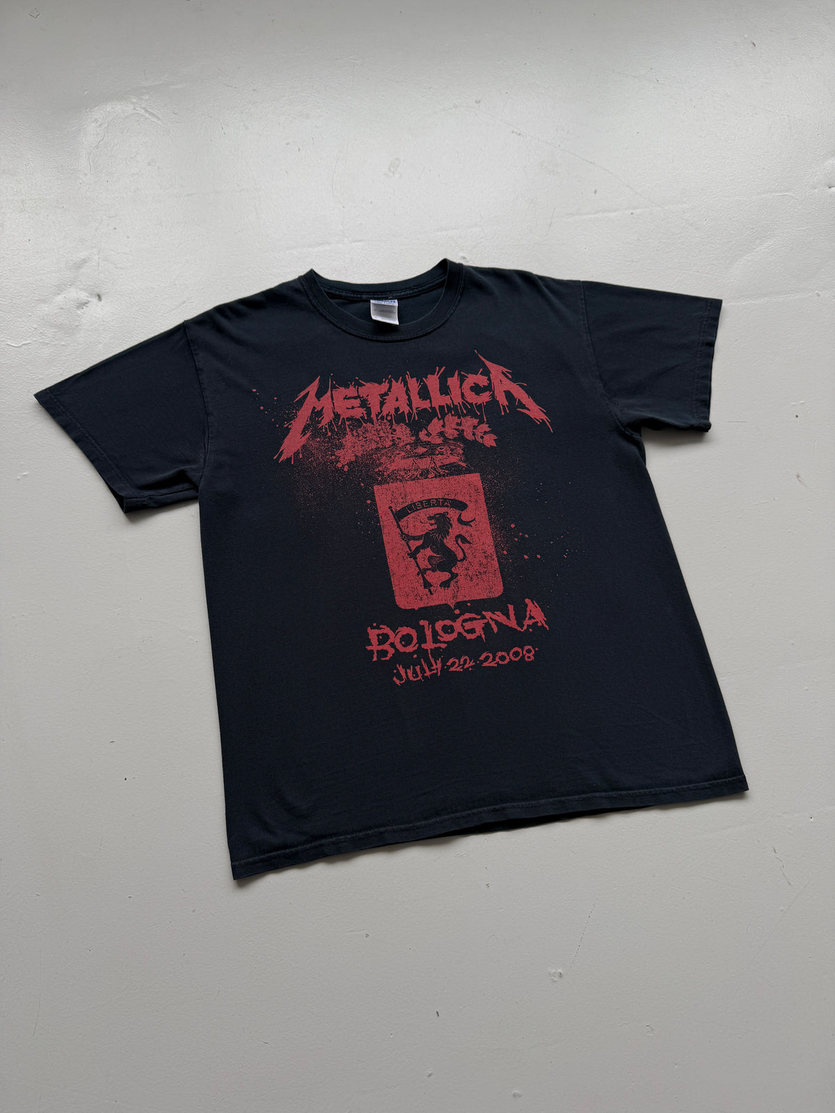Black Metallica Bologna 2008 Vintage Band Graphic T-Shirt - Medium