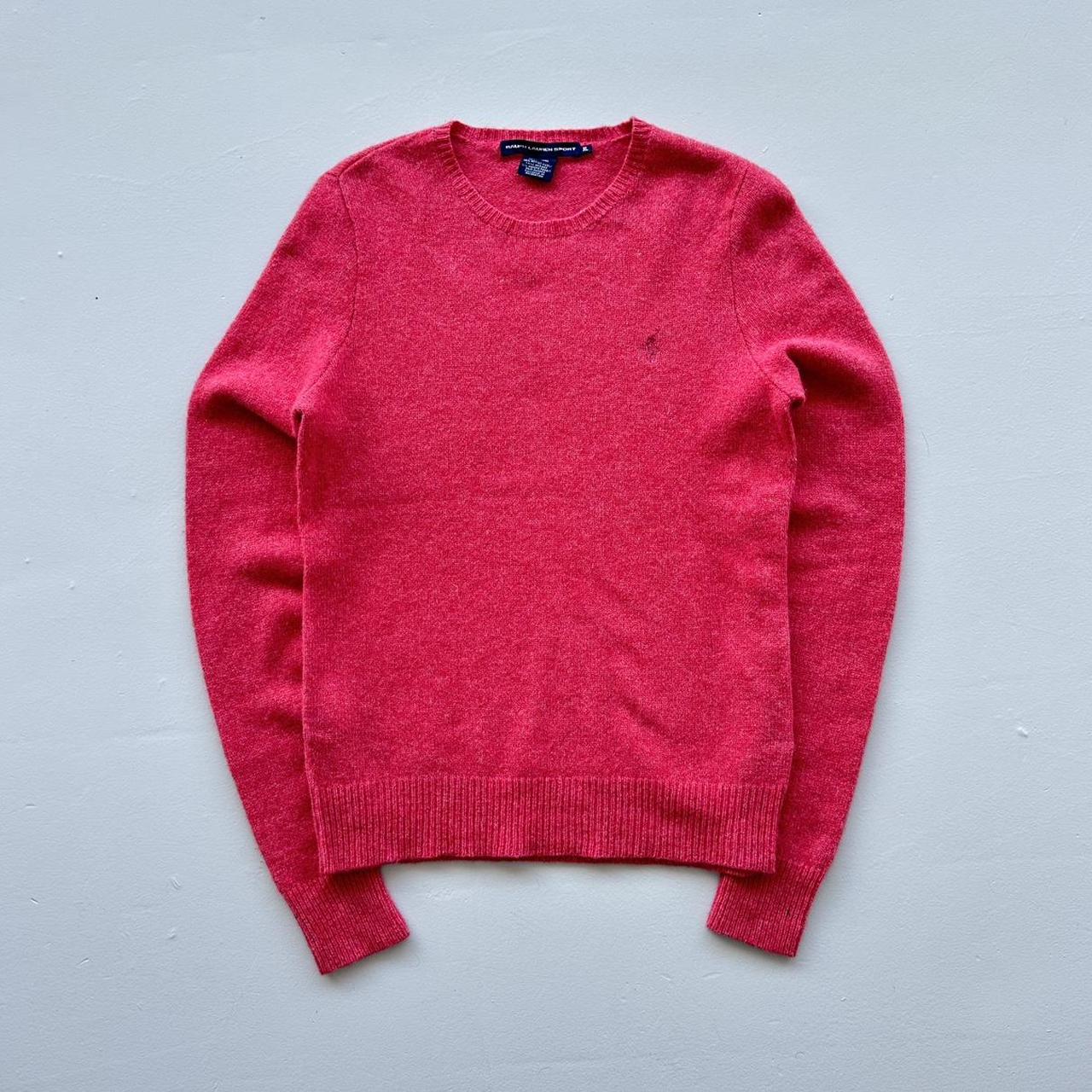 Pink Woollen Polo Ralph Lauren Vintage Crewneck Sweatshirt - Womens Medium Size 10