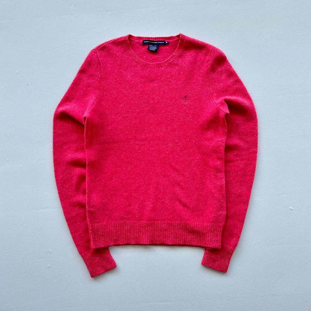 Pink Woollen Polo Ralph Lauren Vintage Crewneck Sweatshirt - Womens Medium Size 10