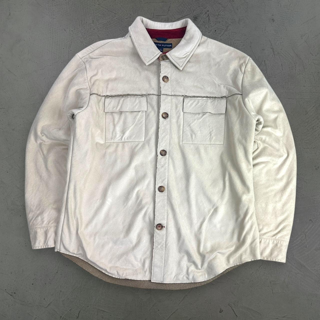 Tommy Hilfiger Suede and Sherpa Cream vintage Shirt - Large