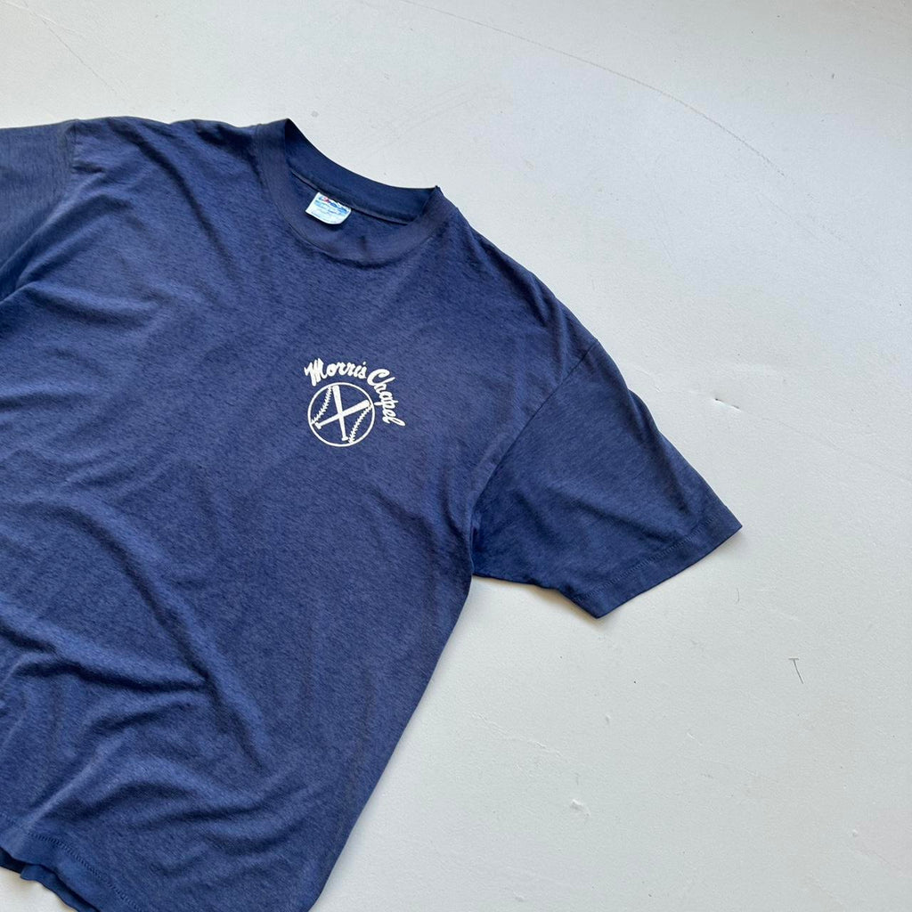 Faded Blue Baseball 90s Vintage T-shirt - XL