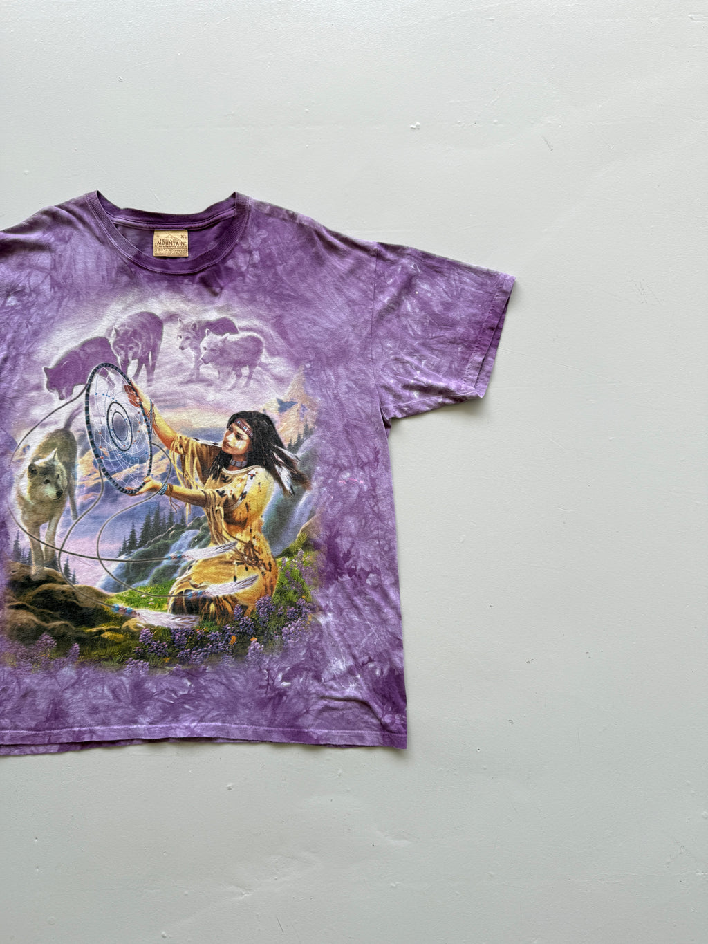 Purple Tie-Dye The Mountain 90's Vintage Hippie Graphic T-Shirt - XL