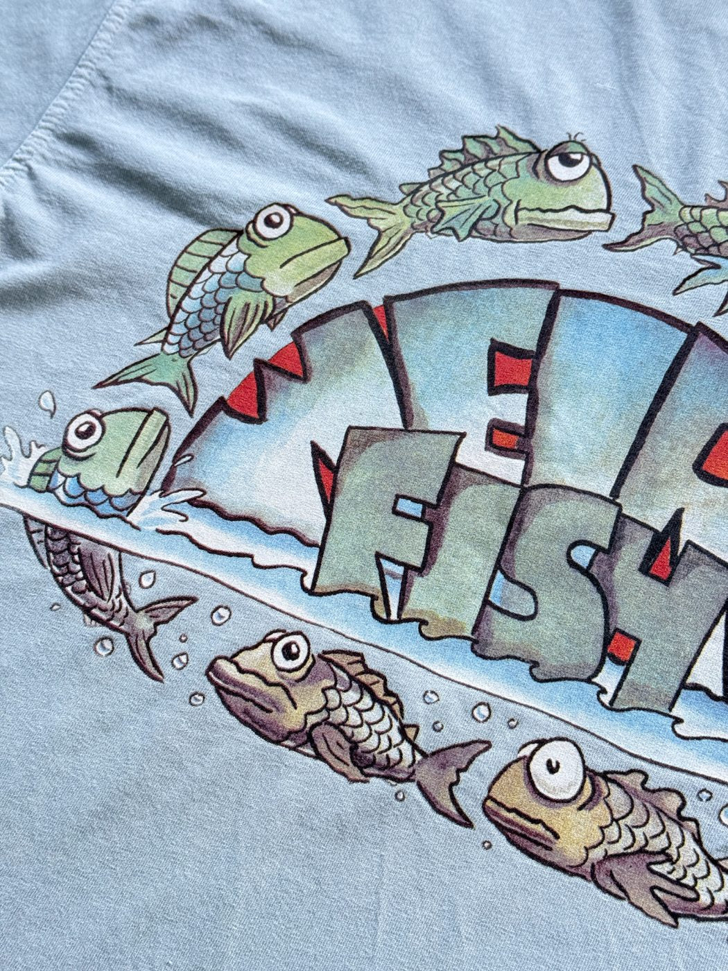 Weird Fish Faded Graphic Vintage T-Shirt - XL