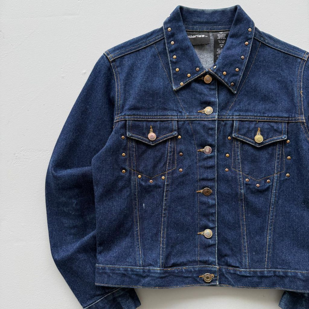 Boundaries Studded Denim Vintage Y2K Jacket - Womens Size 8