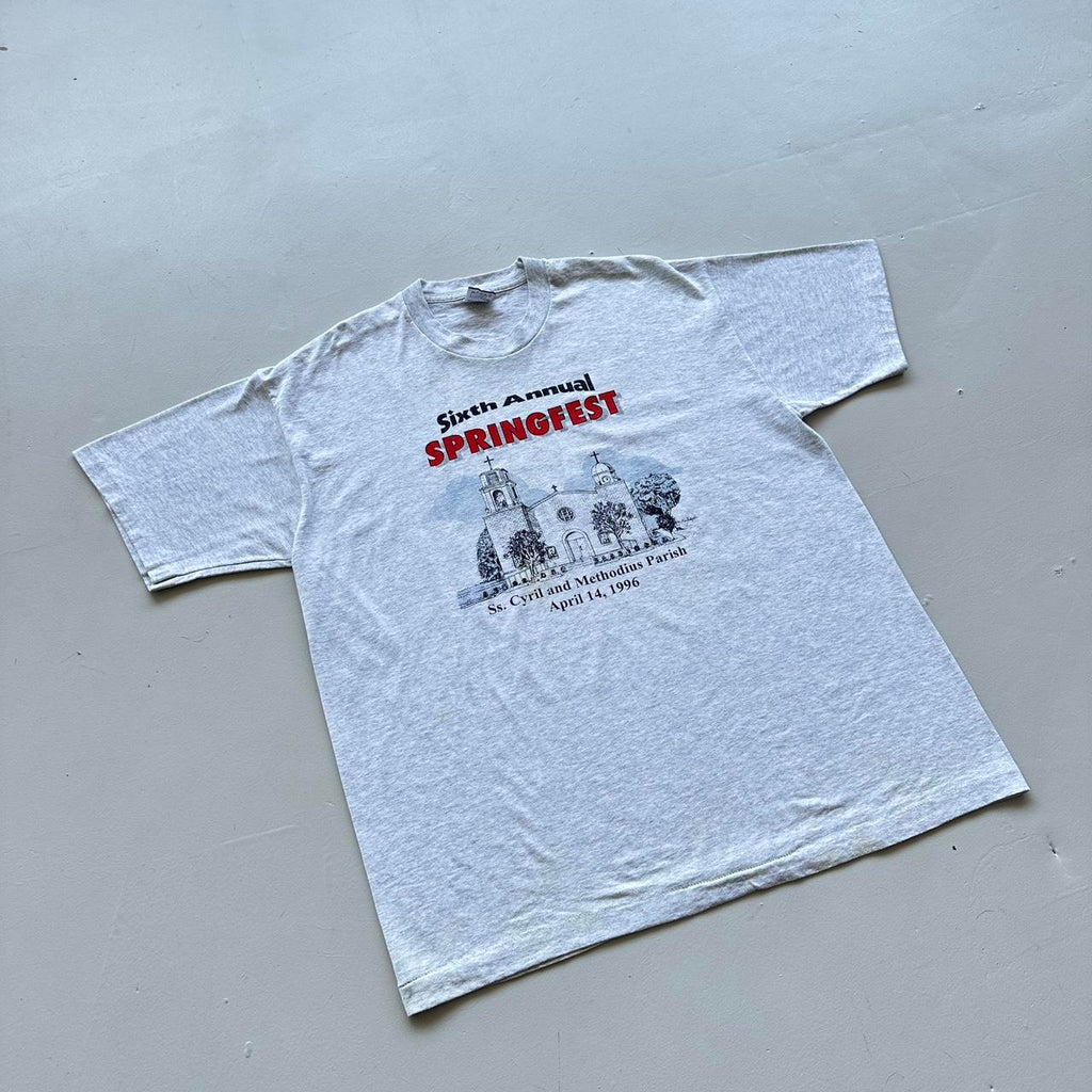 Grey SpringFest Religious 90s Vintage T-shirt - XL