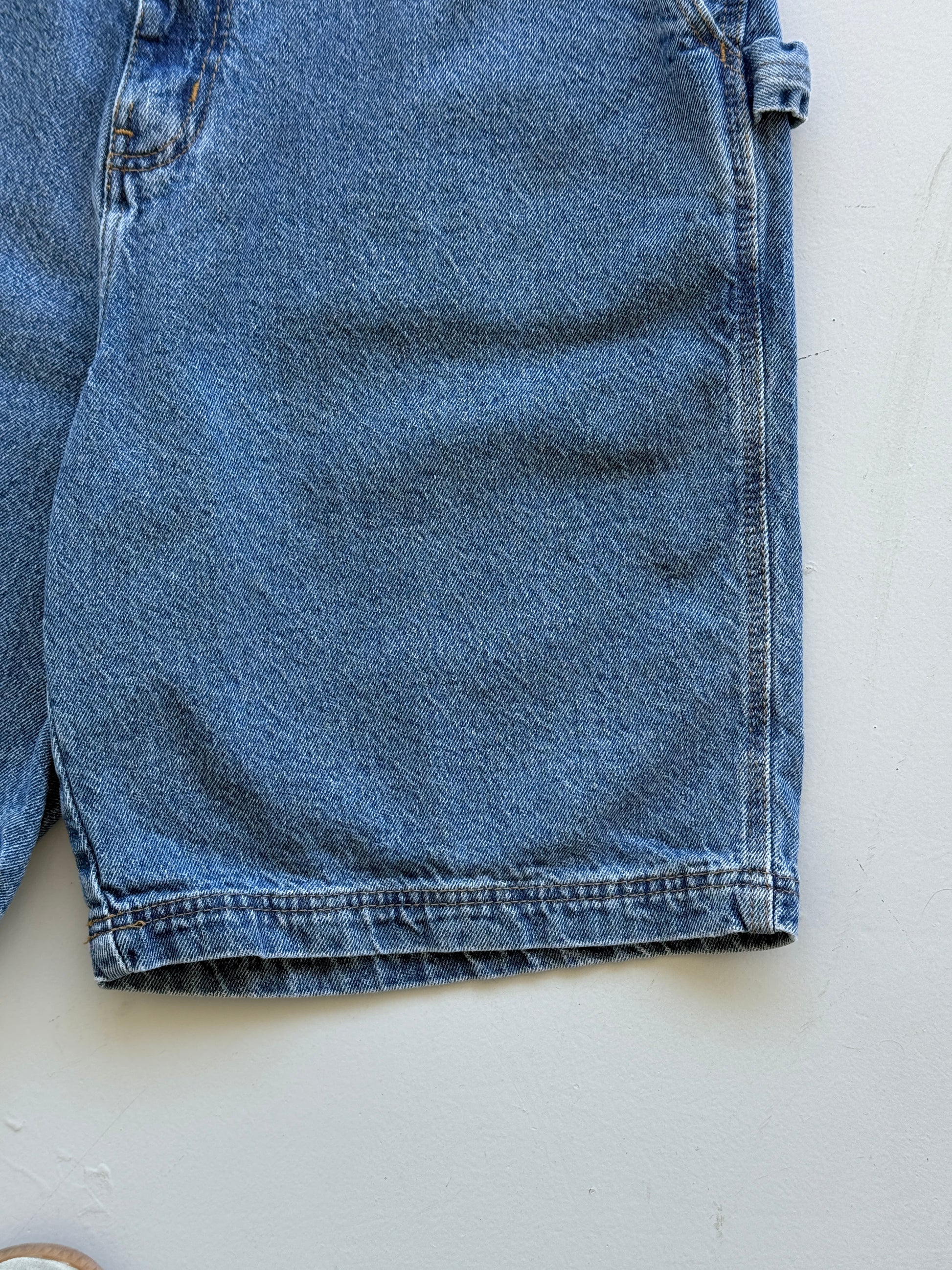Blue 90's Vintage Baggy Carpenter Style Denim Shorts - W40 x L9