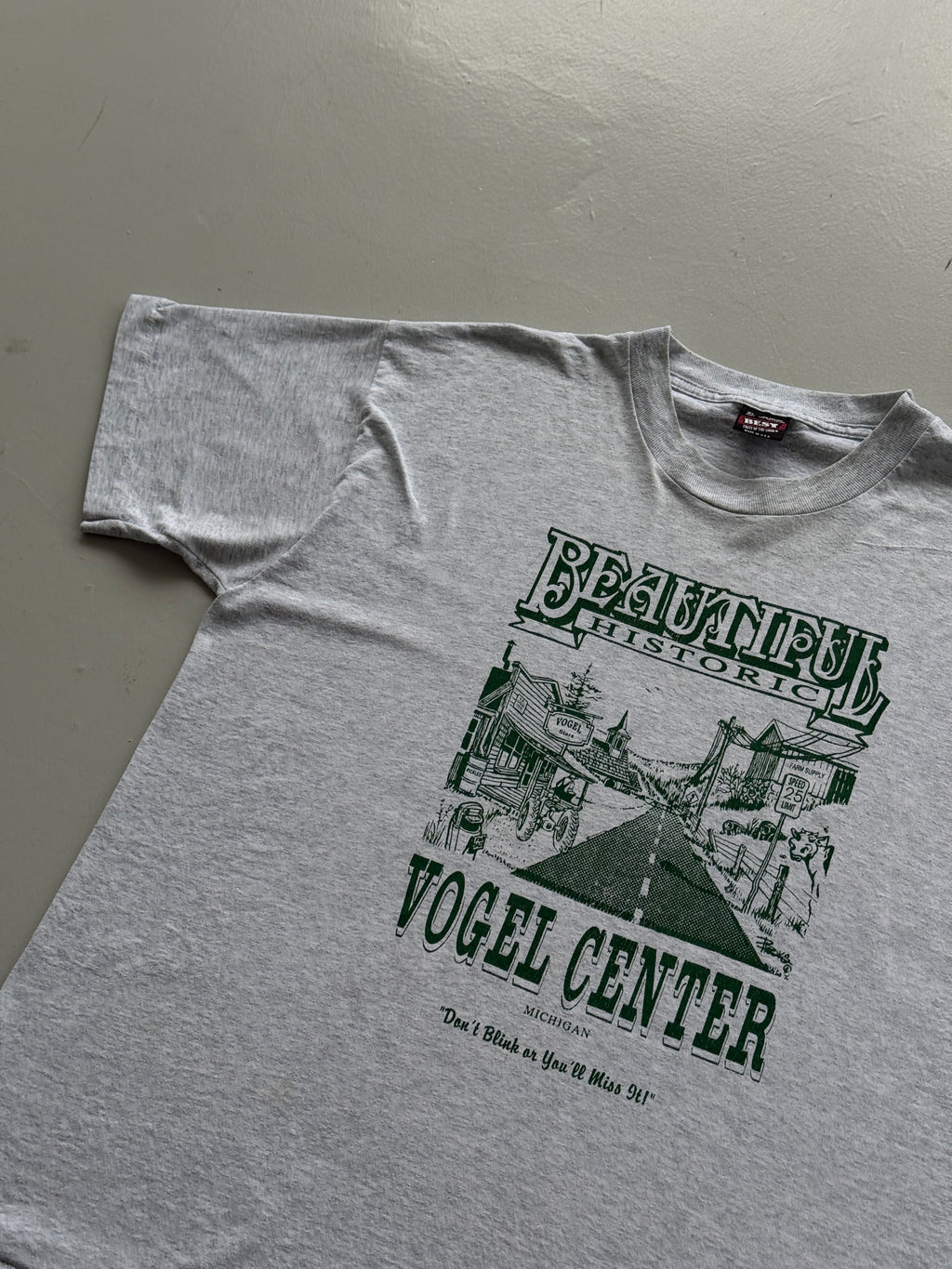 Grey Single Stitch 90's Vintage Historic Graphic Tourist T-Shirt - XL