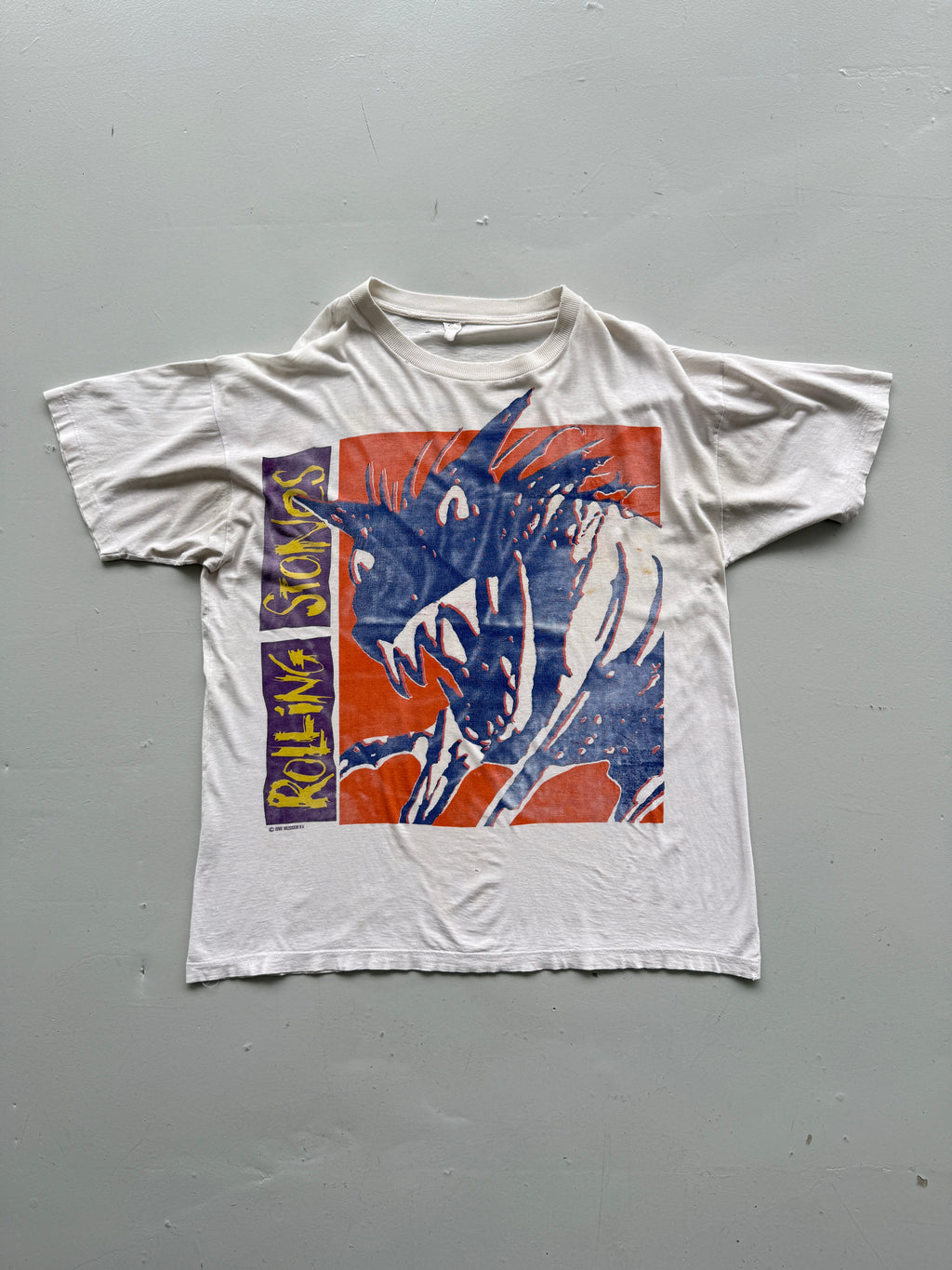 White Rolling Stone 90's Vintage Thrashed Graphic T-Shirt - XL