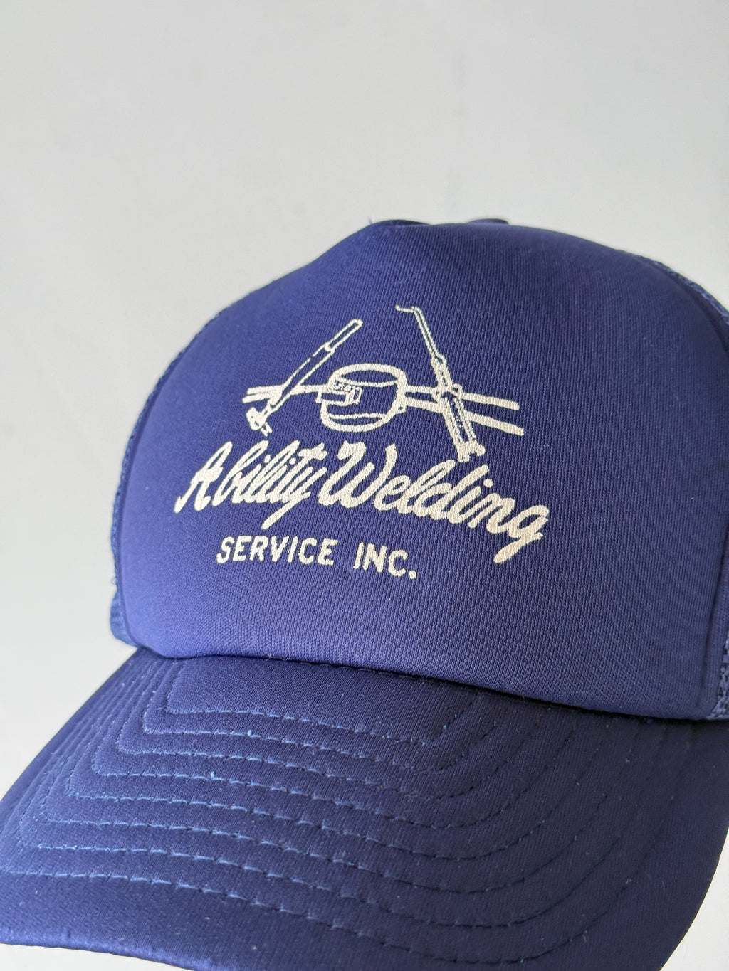 Navy Blue Ability Welding Vintage Foam and Mesh SnapBack Trucker Cap