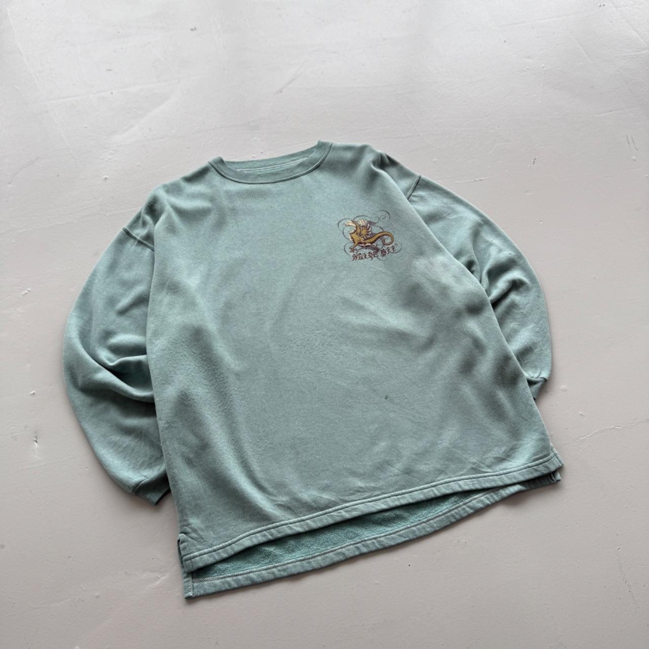 Light Blue Slide Off 90’s Vintage Graphic Surf Sweatshirt - Large