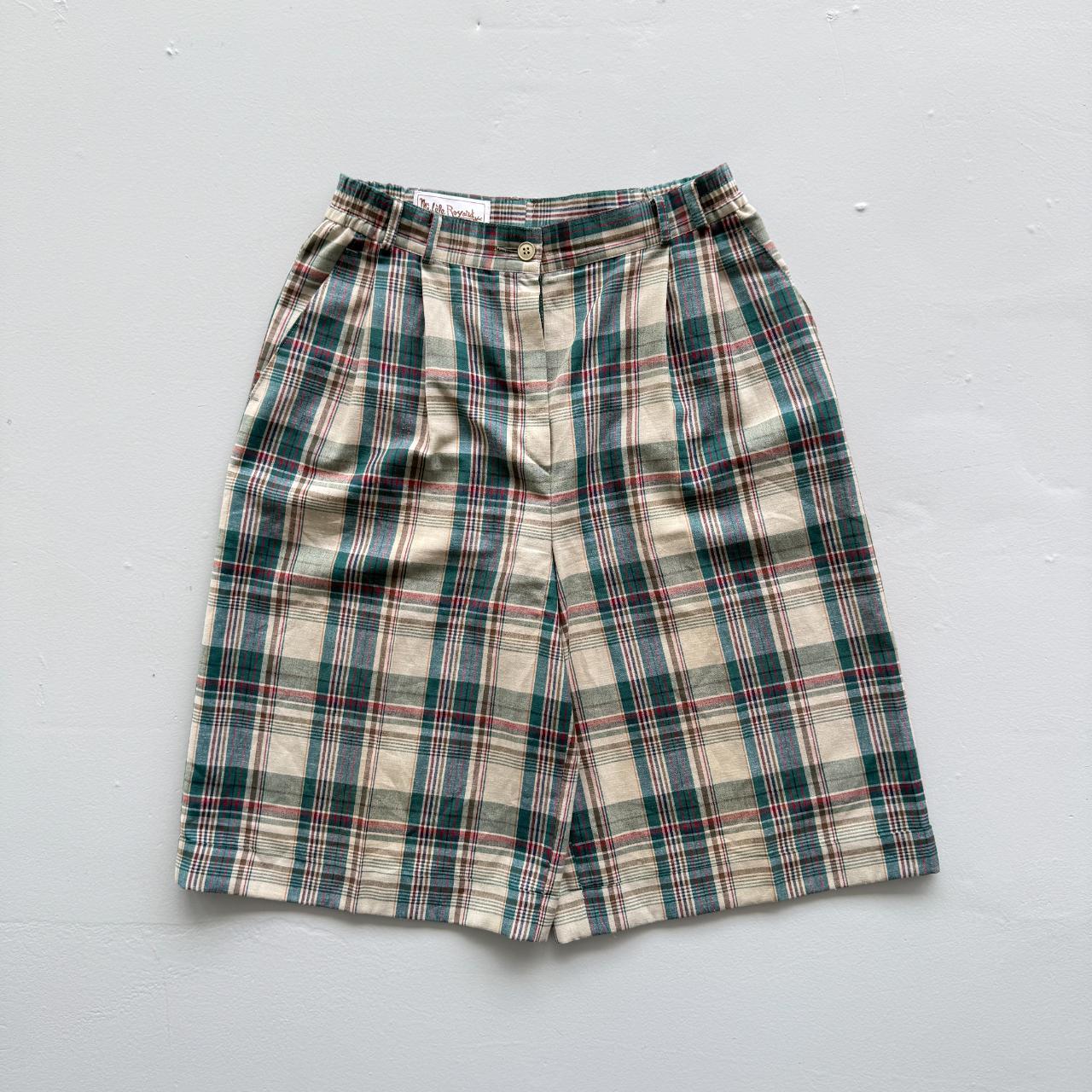 High-waisted Striped Cotton Michelle Boyard 80’s Cargo Shorts - 28"