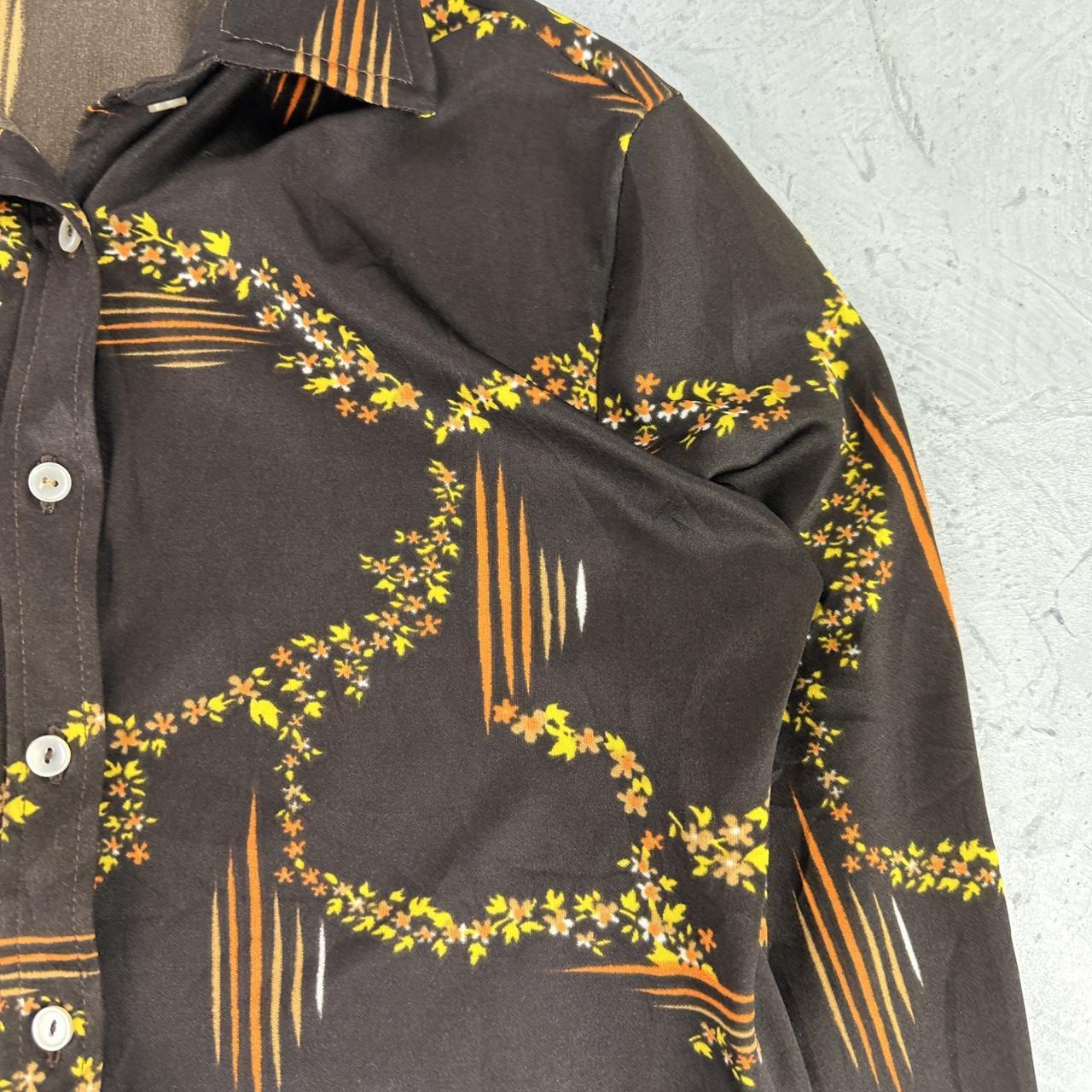 Vintage 70s Patterned Shirt - Small Size 8/10