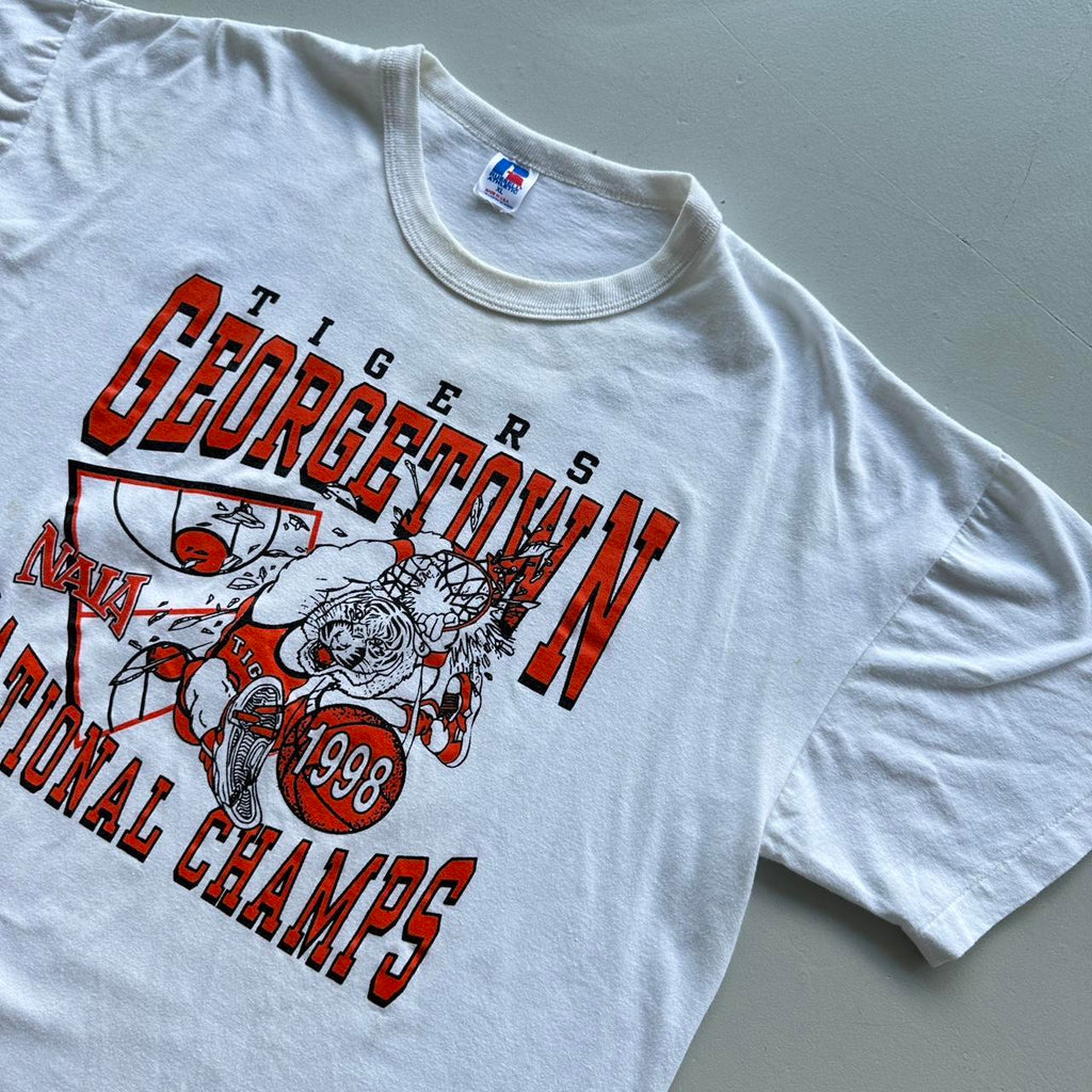 White Georgetown Basketball 1998 Vintage T-shirt -XL