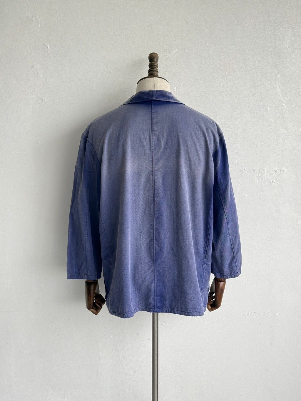 Faded Blue French 1970's Vintage Workwear Chore Jacket CH389 - Small