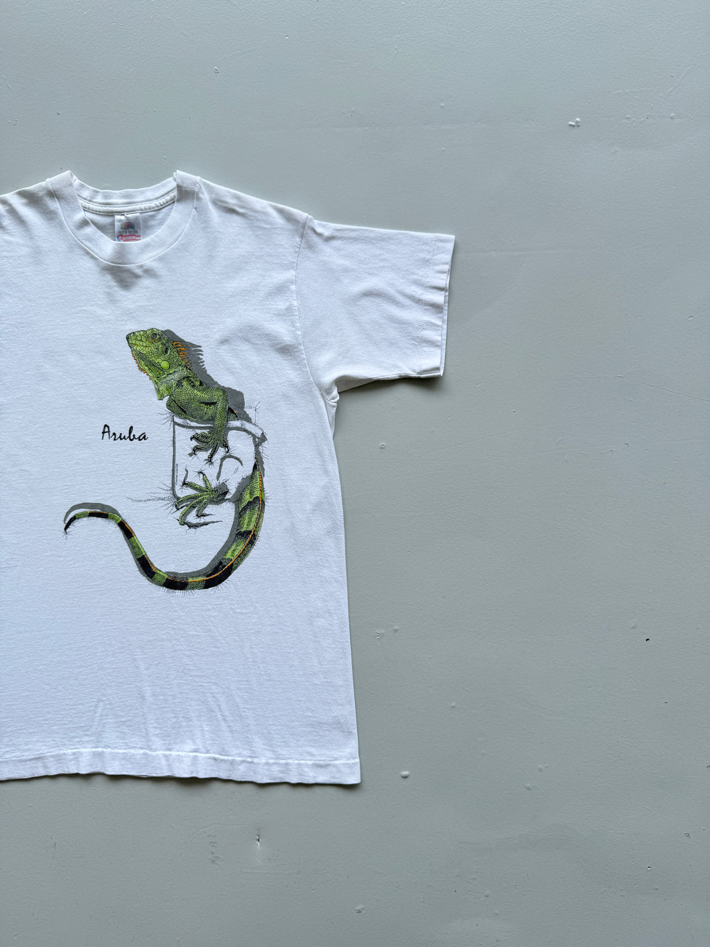 White Aruba 90's Vintage Single Stitch Tourist Graphic T-Shirt - Small