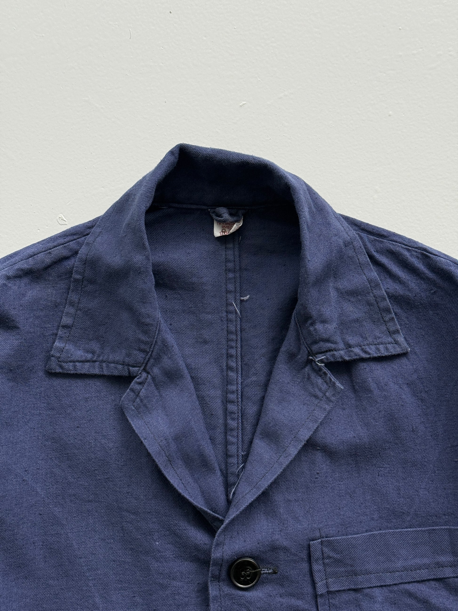 Navy Blue French Chore Jacket 80's Vintage Workwear CH158 - Small