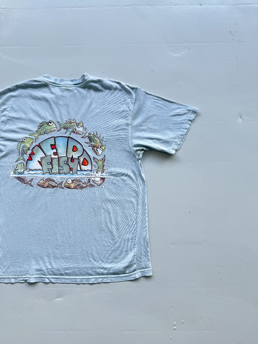 Weird Fish Faded Graphic Vintage T-Shirt - XL