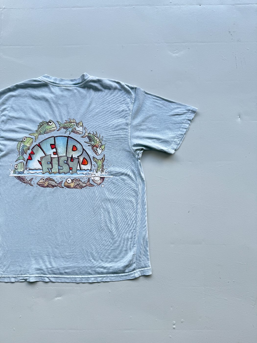 Weird Fish Faded Graphic Vintage T-Shirt - XL