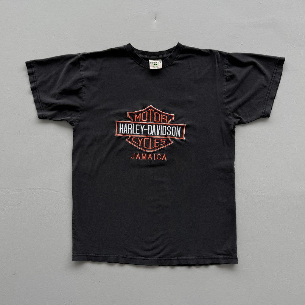 Black Harley Davidson Jamaica Vintage 00s T-shirt - Medium