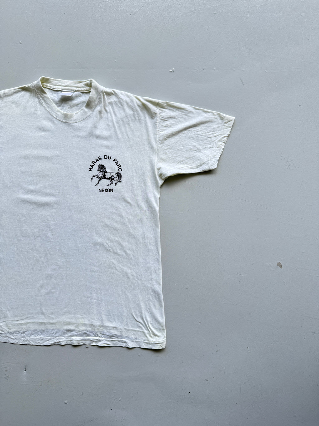 Yellow Haras Du Parc 90's Vintage SingleHorse Graphic T-Shirt - Medium