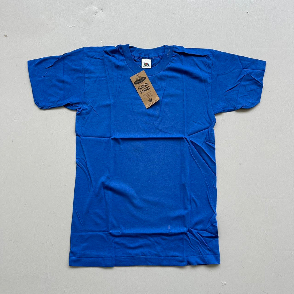 Deadstock Single Stitch Fruit of The Loom Blue Vintage T-shirt - Small