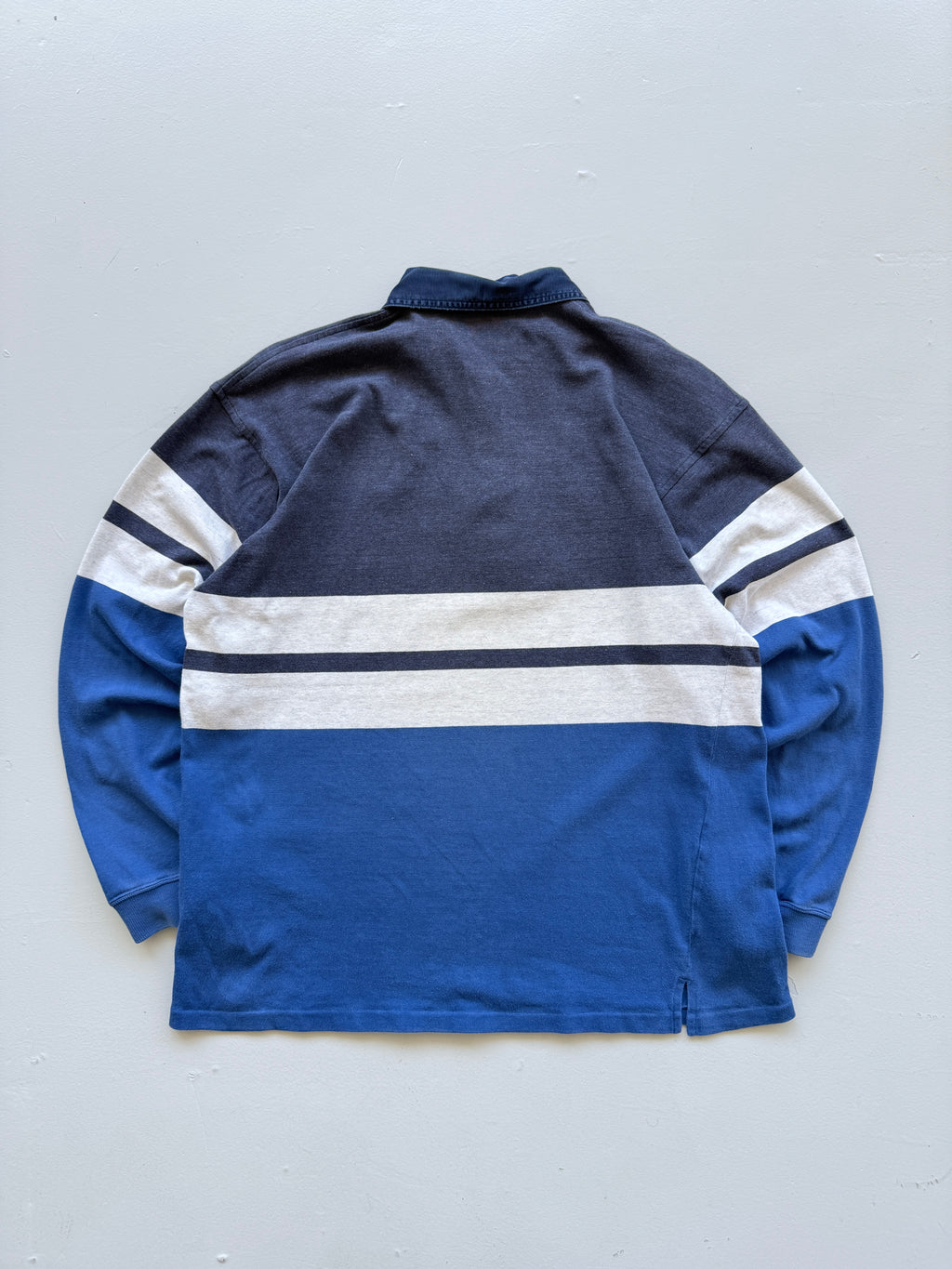 Chemise Lacoste Striped 90's Vintage Long Sleeve Rugby Polo - Medium