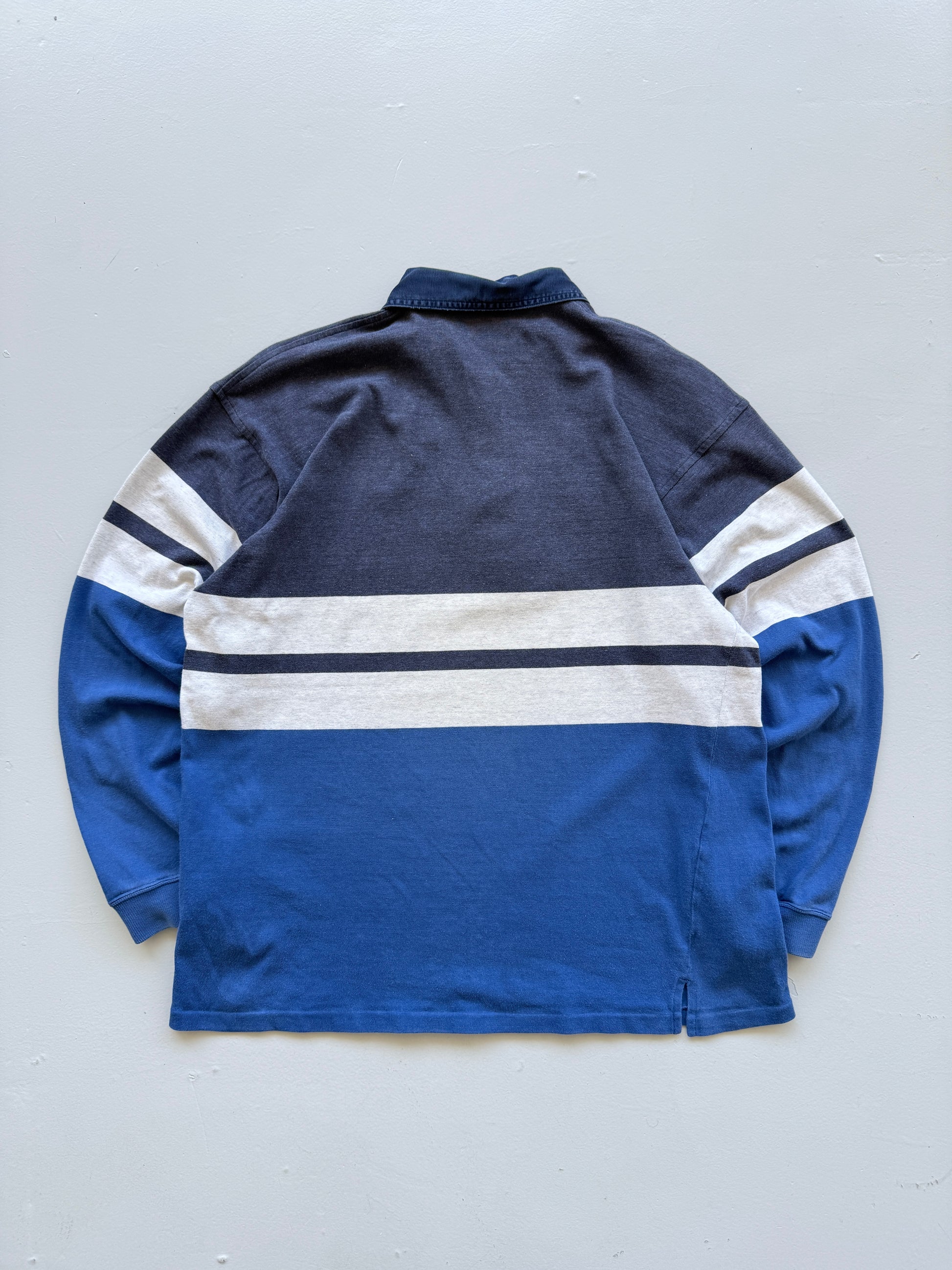 Chemise Lacoste Striped 90's Vintage Long Sleeve Rugby Polo - Medium