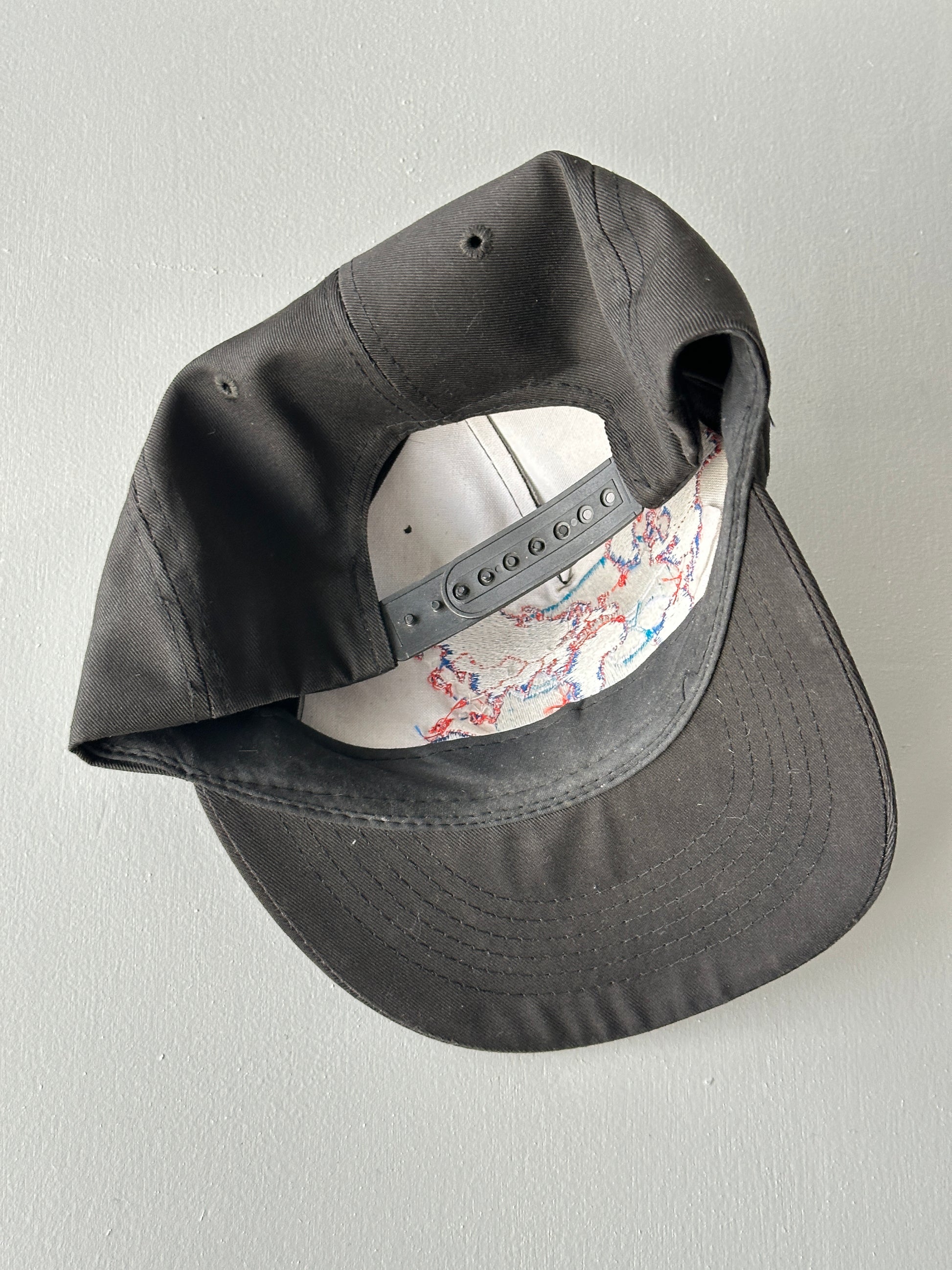 Black Eurocopter Helicopter 90's Vintage SnapBack Trucker Cap