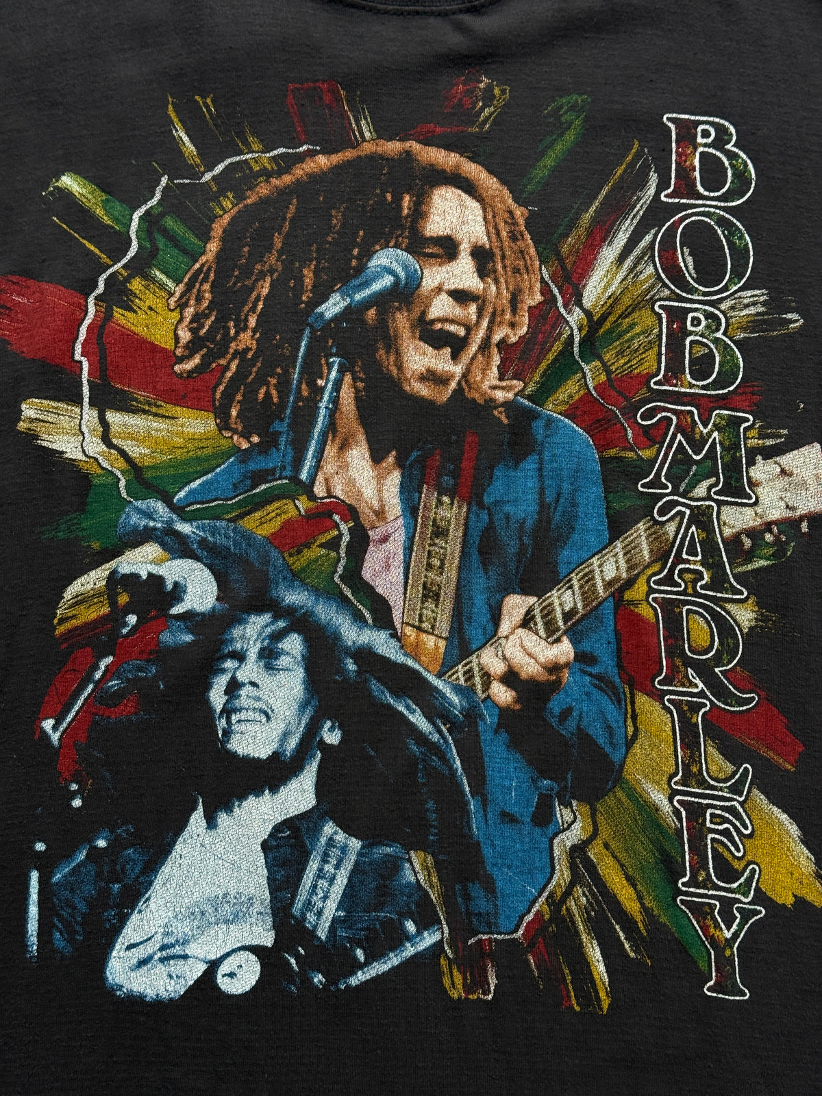 Black Bob Marley 90's Vintage Graphic T-Shirt - Medium