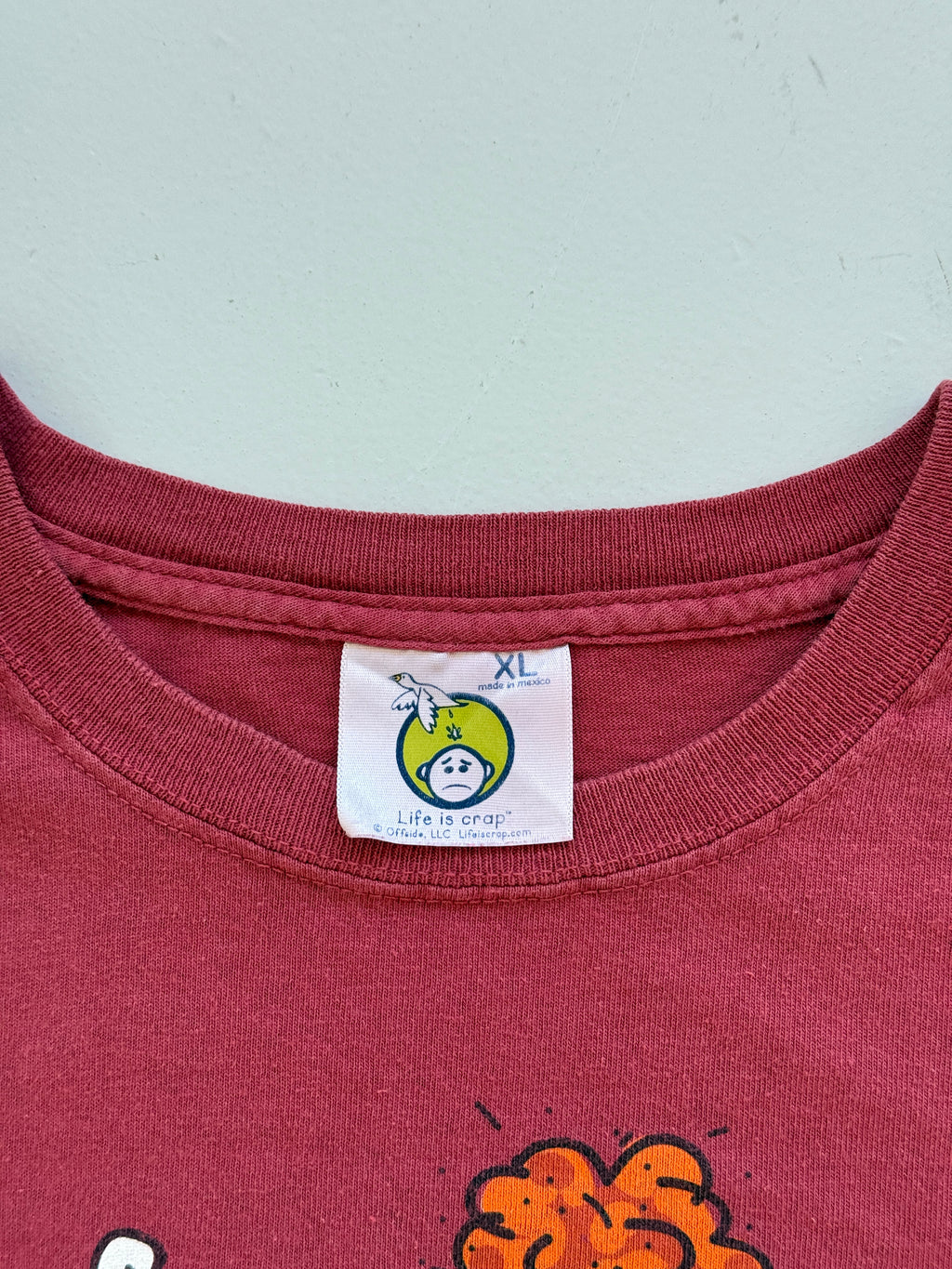 Red Life is Crap 00's Vintage Funny Slogan Graphic T-Shirt - XL