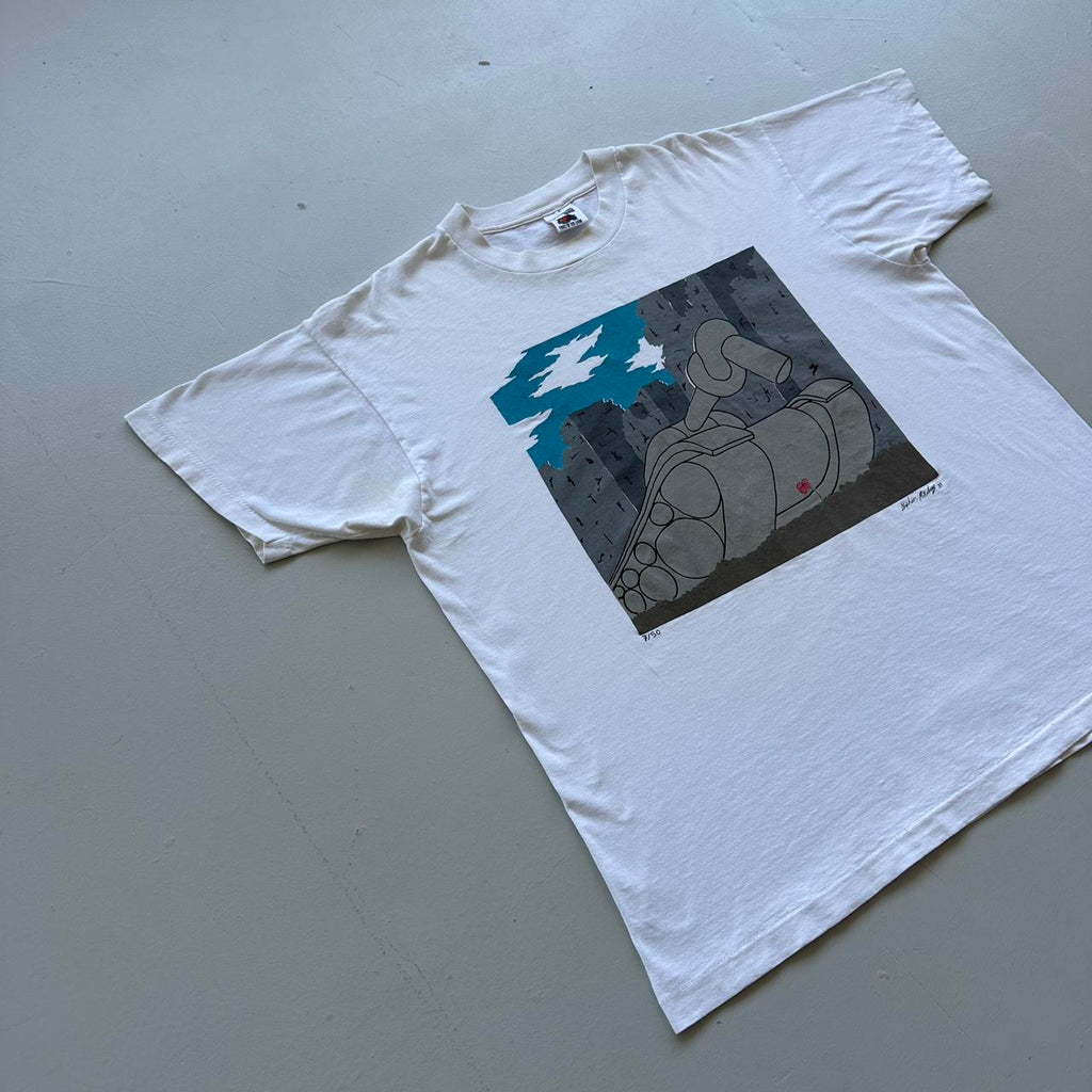 White Stephen Mckelroy 1989 Vintage War/Peace T-shirt - XL