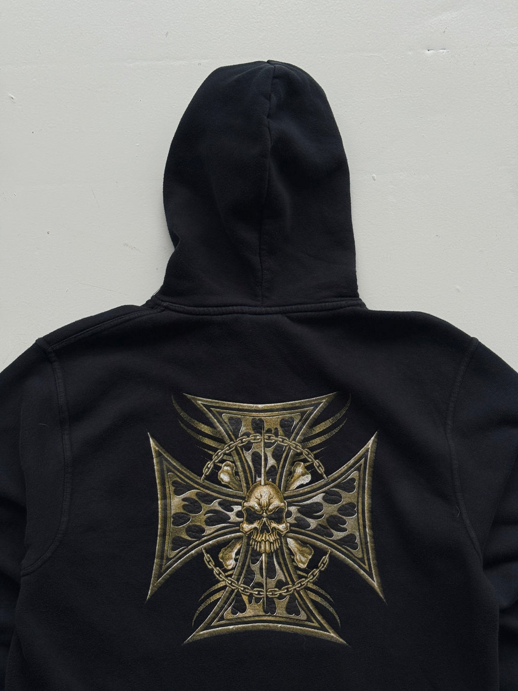 American Choppers Iron Cross Skull Y2K Vintage Hoodie - Large