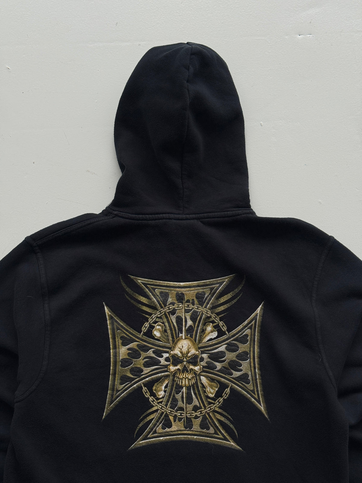American Choppers Iron Cross Skull Y2K Vintage Hoodie - Large