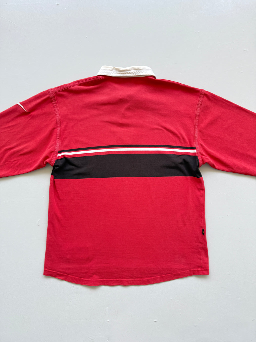 Red Stade Toulousain 90's Vintage Nike Long Sleeve Rugby Jersey Polo- Large