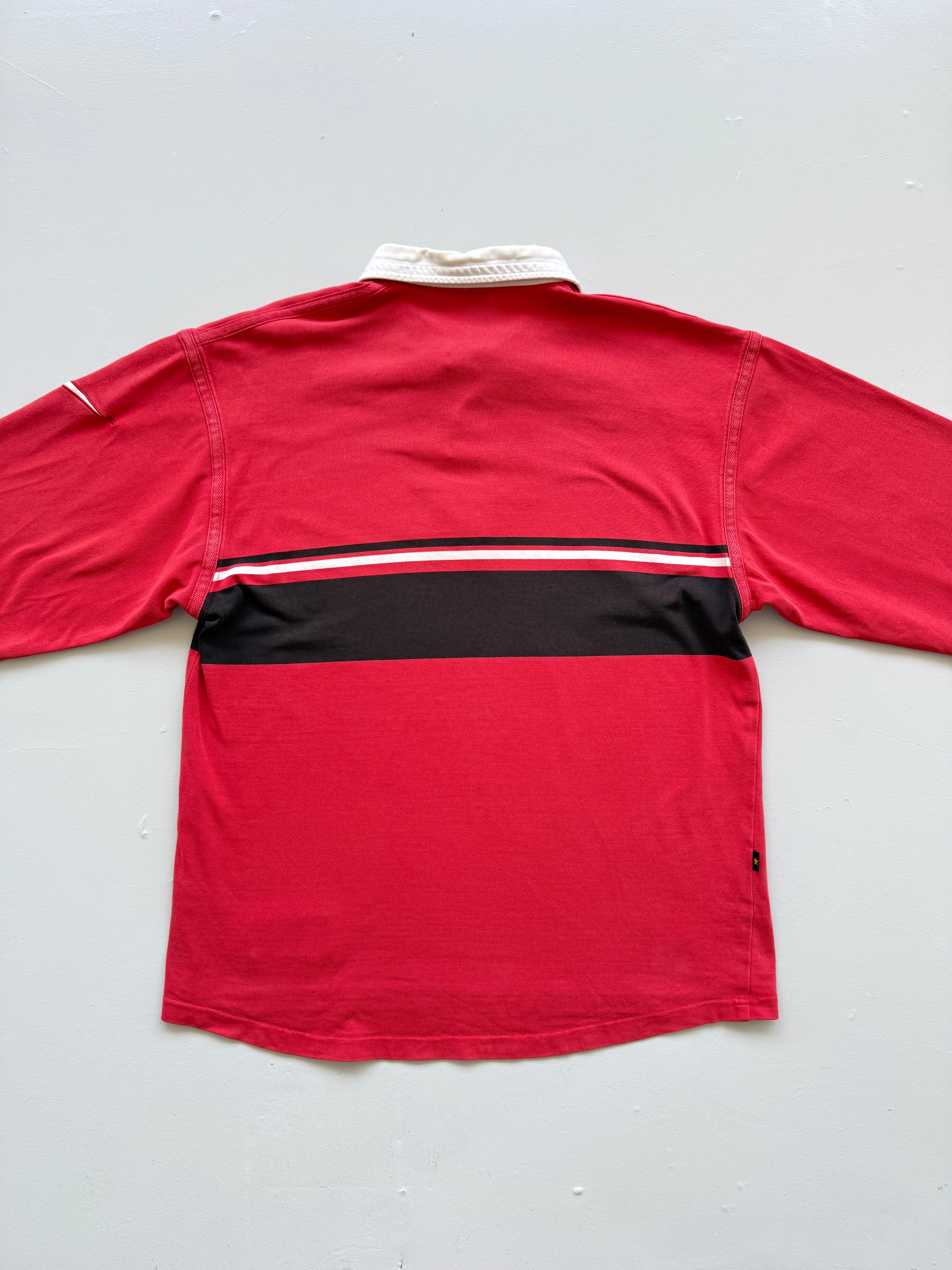 Red Stade Toulousain 90's Vintage Nike Long Sleeve Rugby Jersey Polo- Large